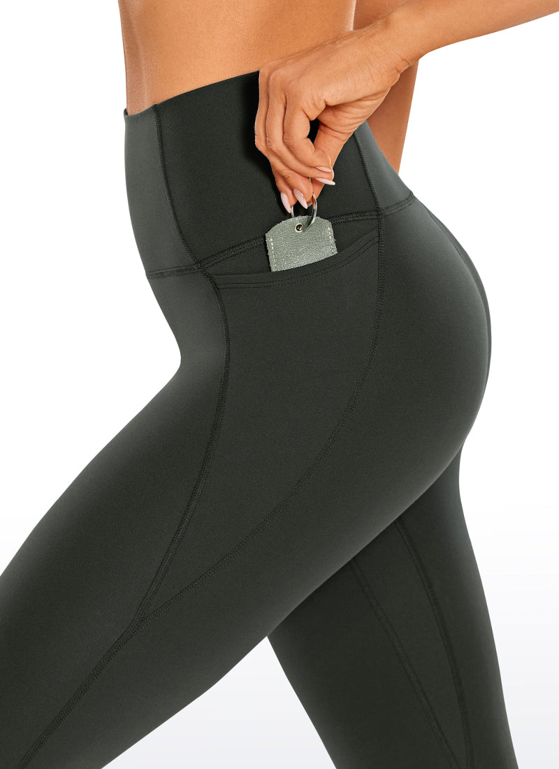CRZ YOGA Women's Yoga High Rise Butterluxe Capri with Pockets 21'' Grey Olive