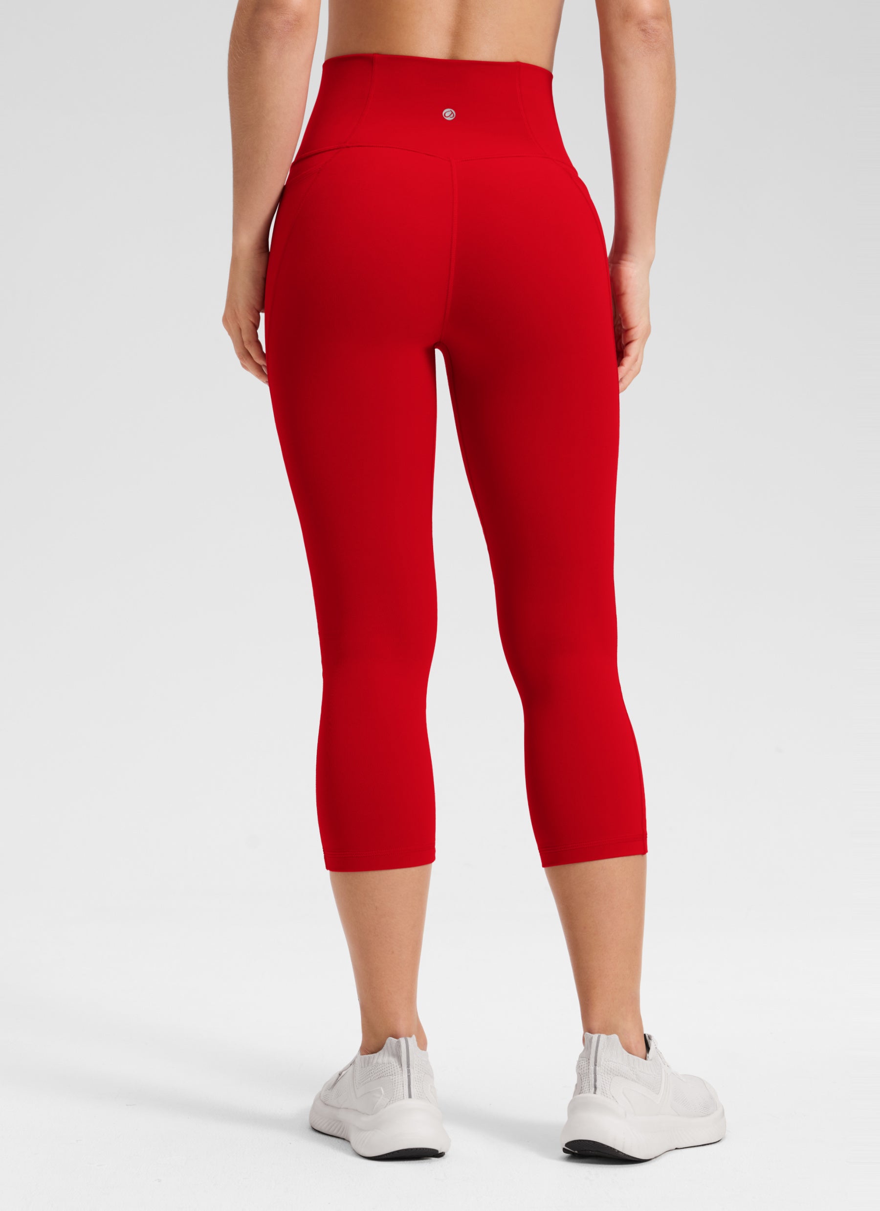 CRZ YOGA Women's Yoga High Rise Butterluxe Capri with Pockets 21'' Red Chili