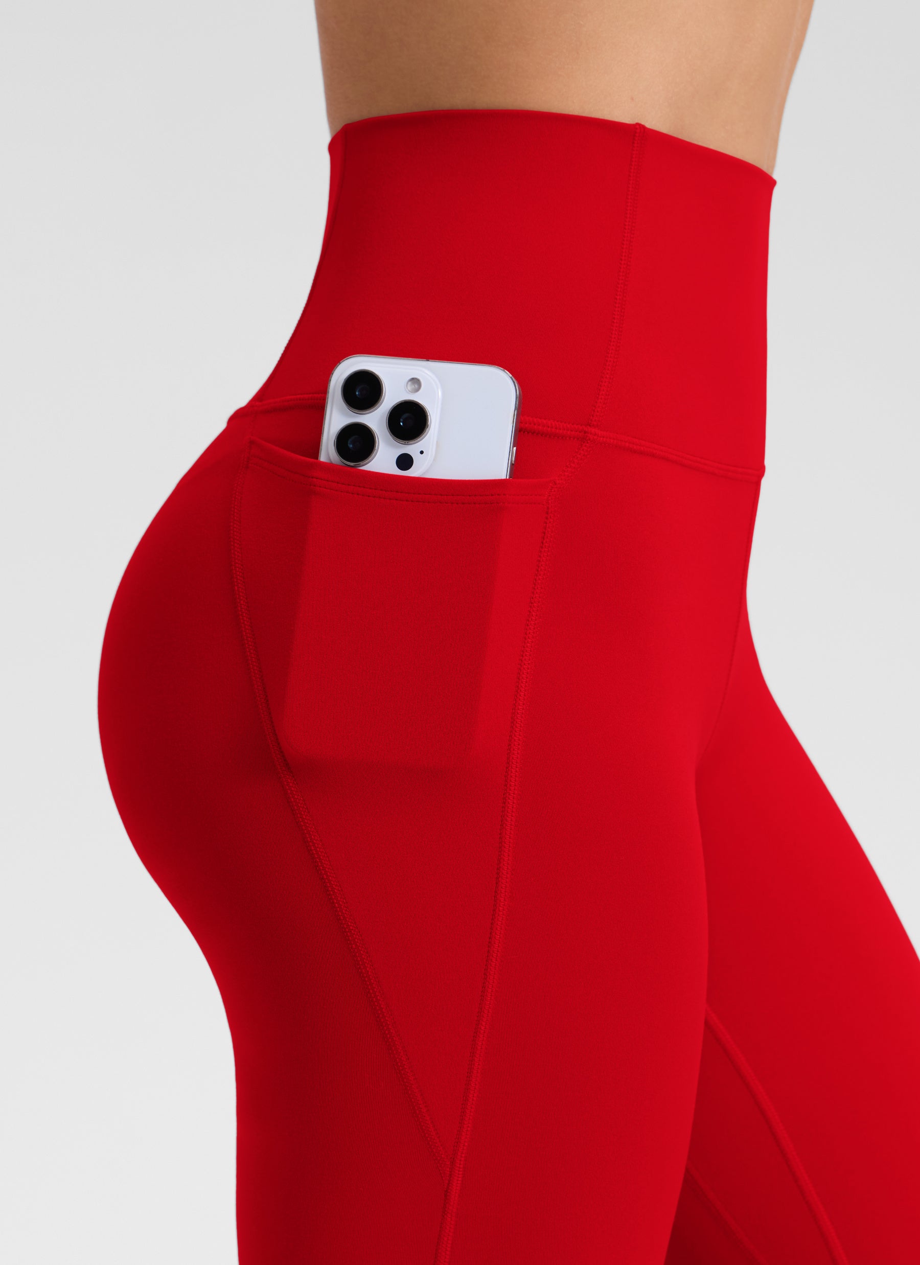 CRZ YOGA Women's Yoga High Rise Butterluxe Capri with Pockets 21'' Red Chili