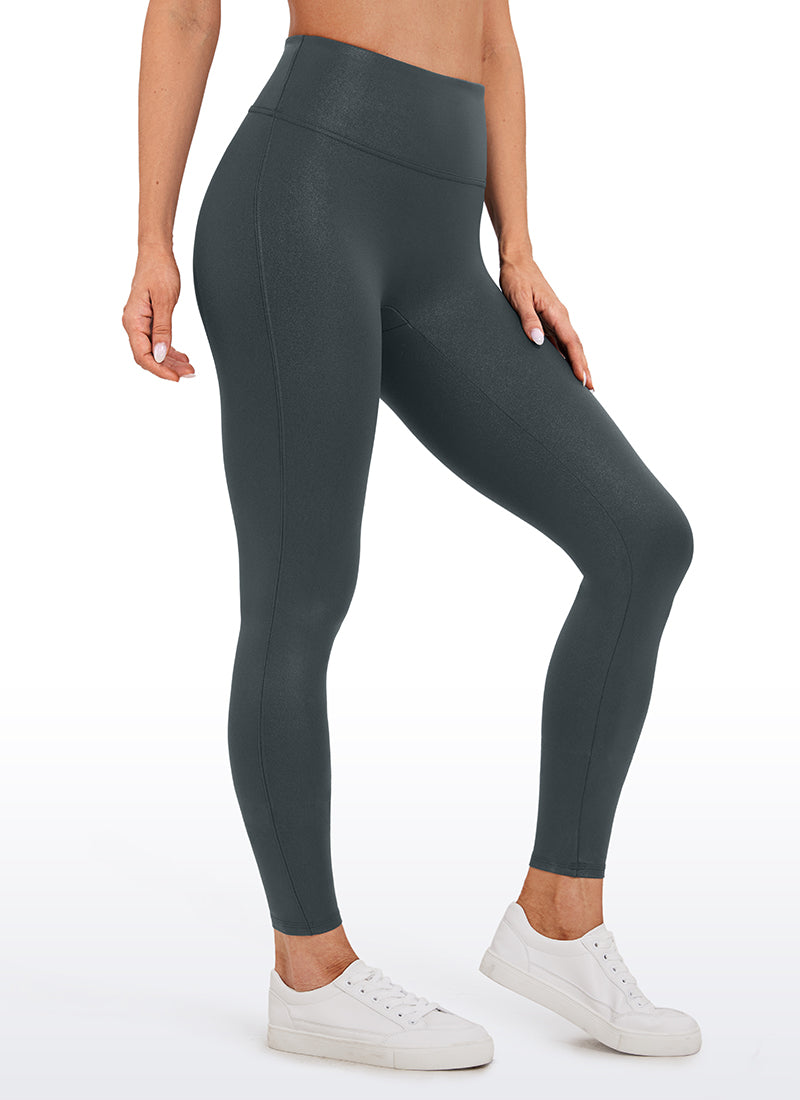 CRZ YOGA Women Butterluxe Matte Faux Leather No Front Seam Leggings 26.5'' Melanite Classic