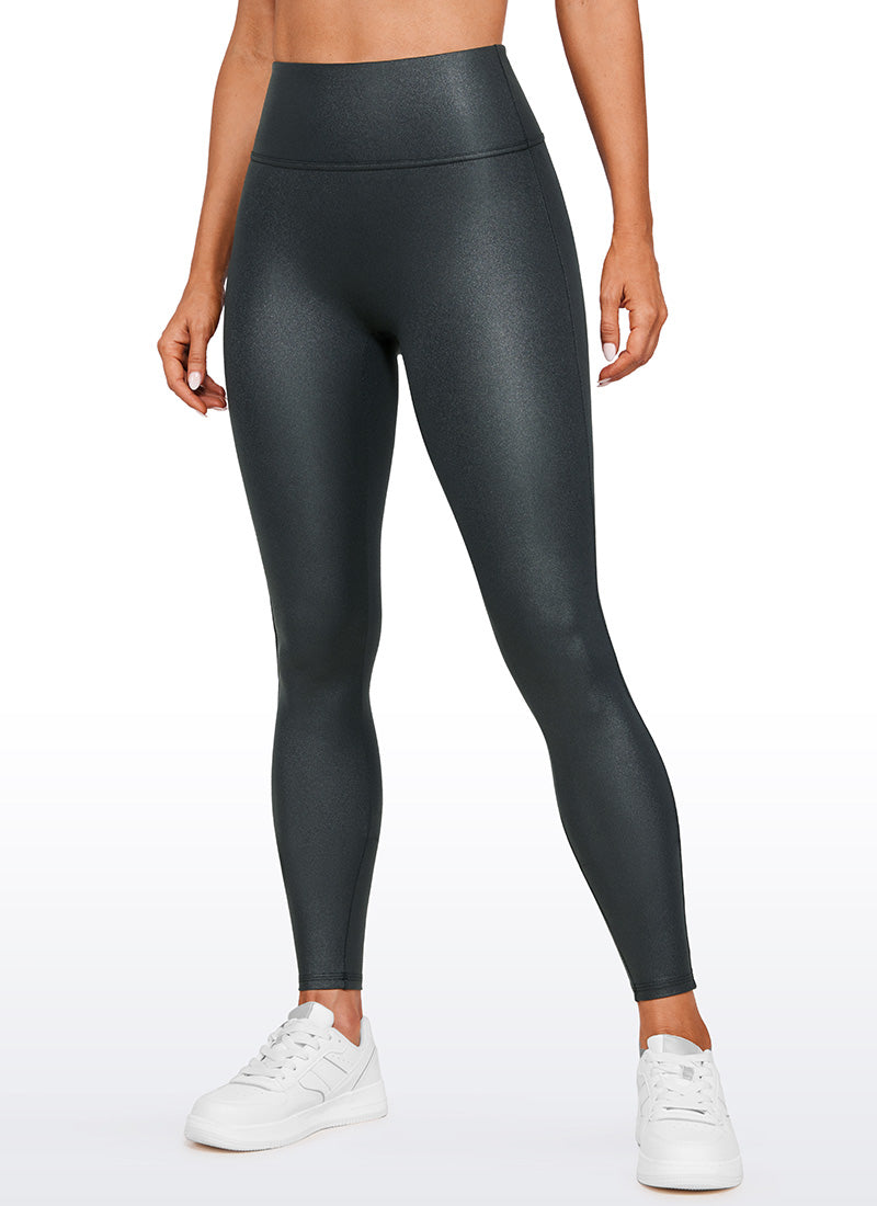 CRZ YOGA Women Butterluxe Matte Faux Leather No Front Seam Leggings 28'' Melanite Classic