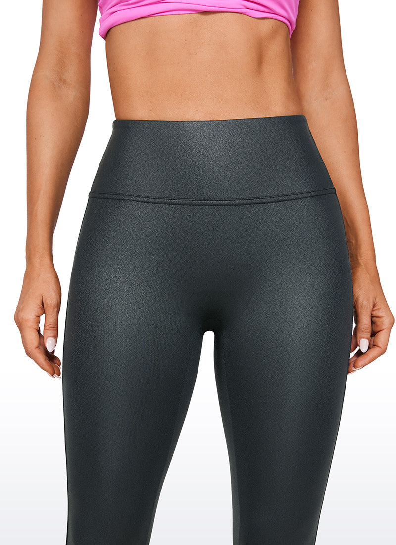 CRZ YOGA Women Butterluxe Matte Faux Leather No Front Seam Leggings 28'' Melanite Classic
