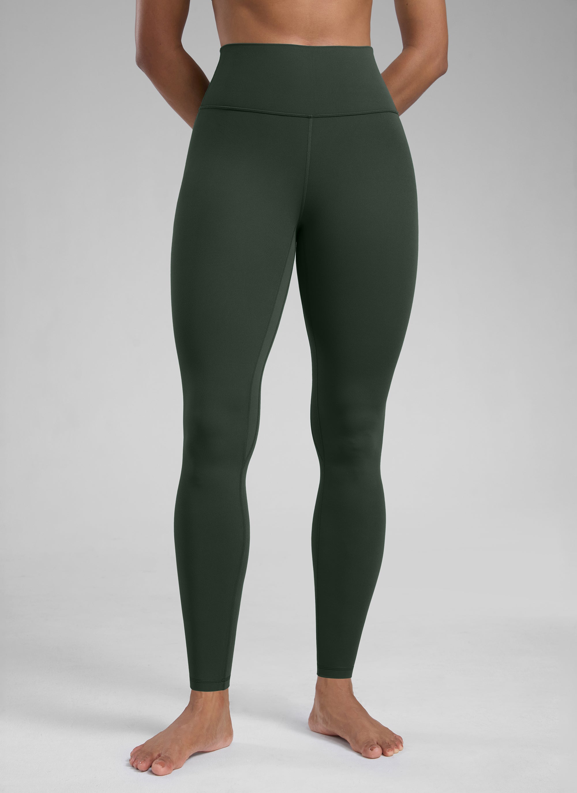 CRZ YOGA Women's Workout High Rise Butterlift Yoga Leggings 28'' Legend Green @model_info:Barbara