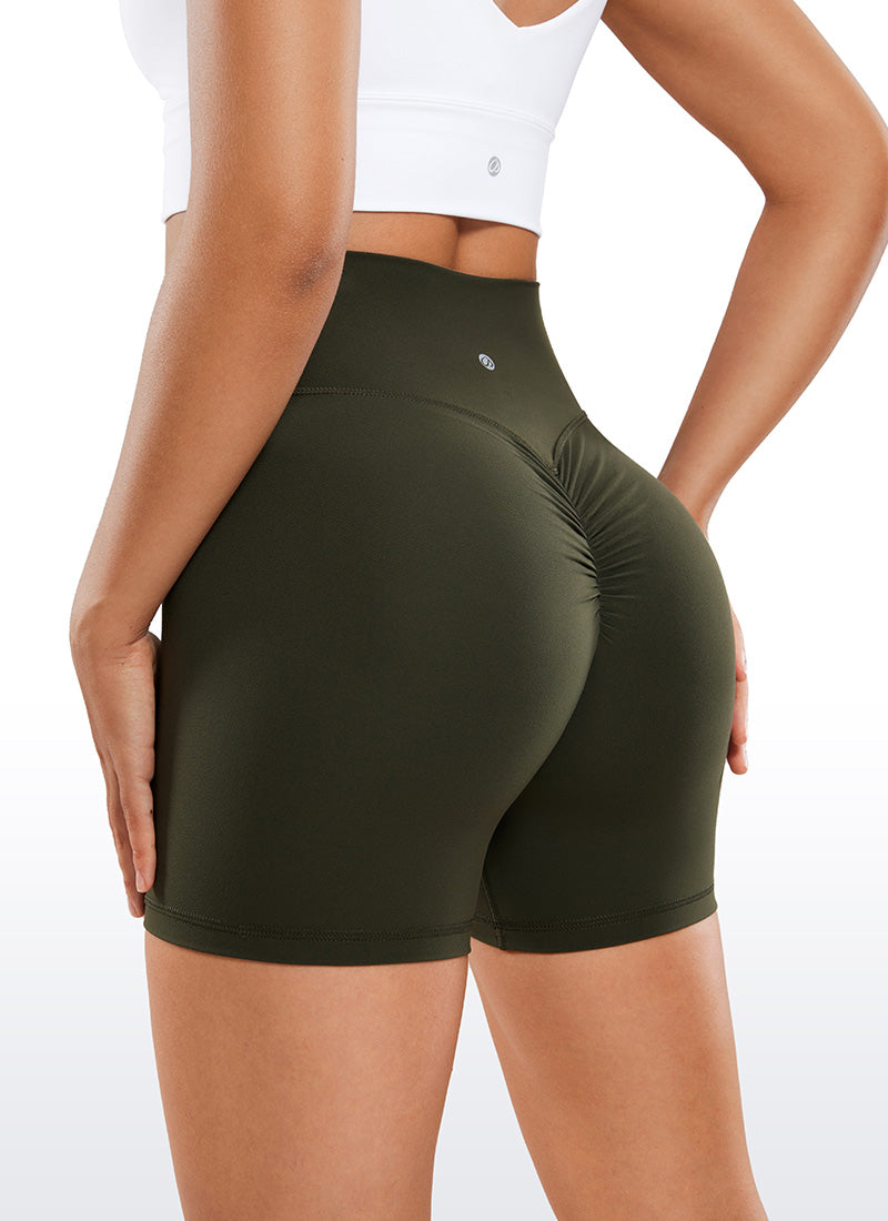 CRZ YOGA Womens Butterluxe Crossover No Front Seam Biker Shorts 5
