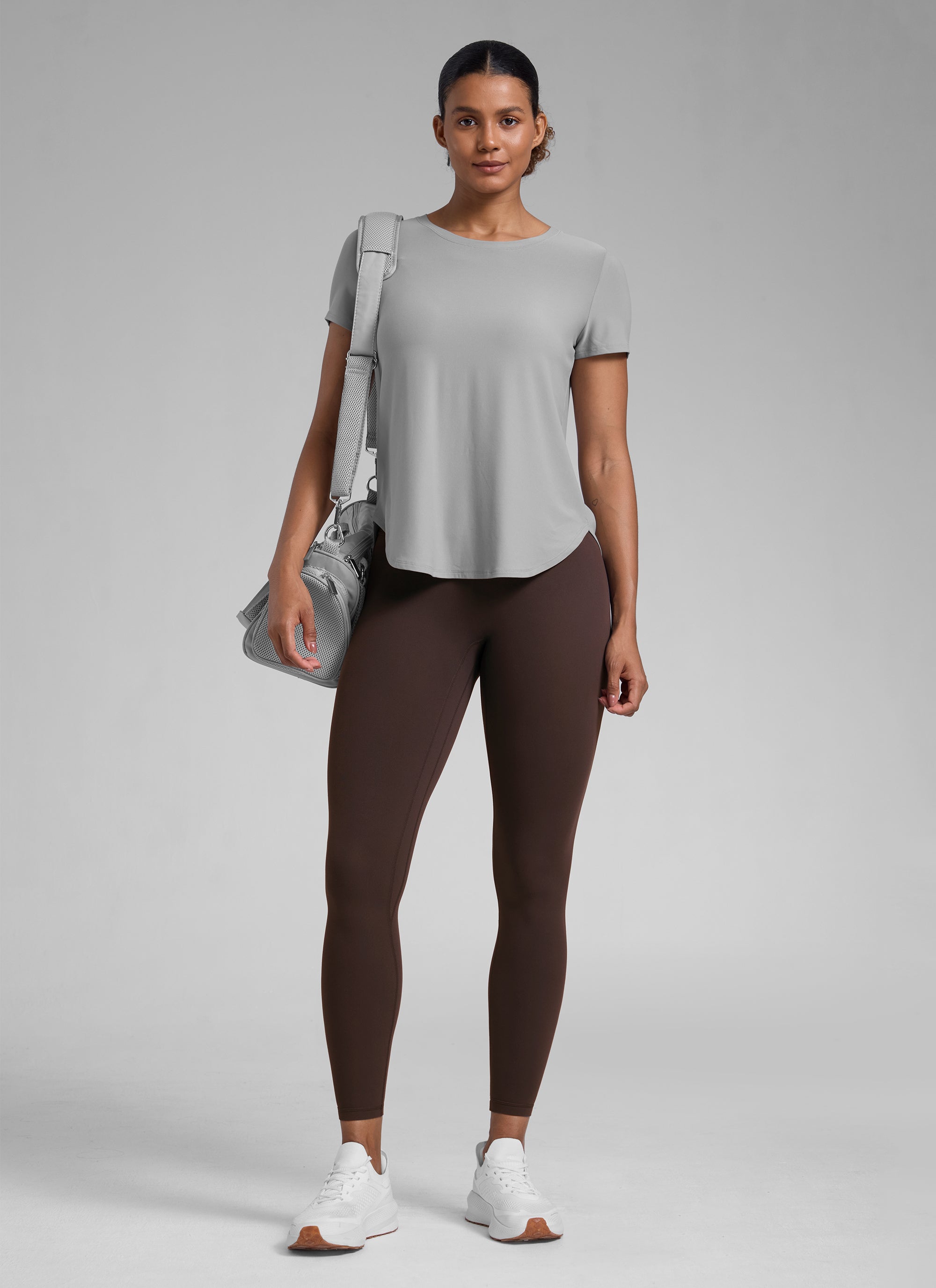 CRZ YOGA Women Butterlift High Rise Scrunch Butt Legging No Front Seam Hot Fudge Brown
