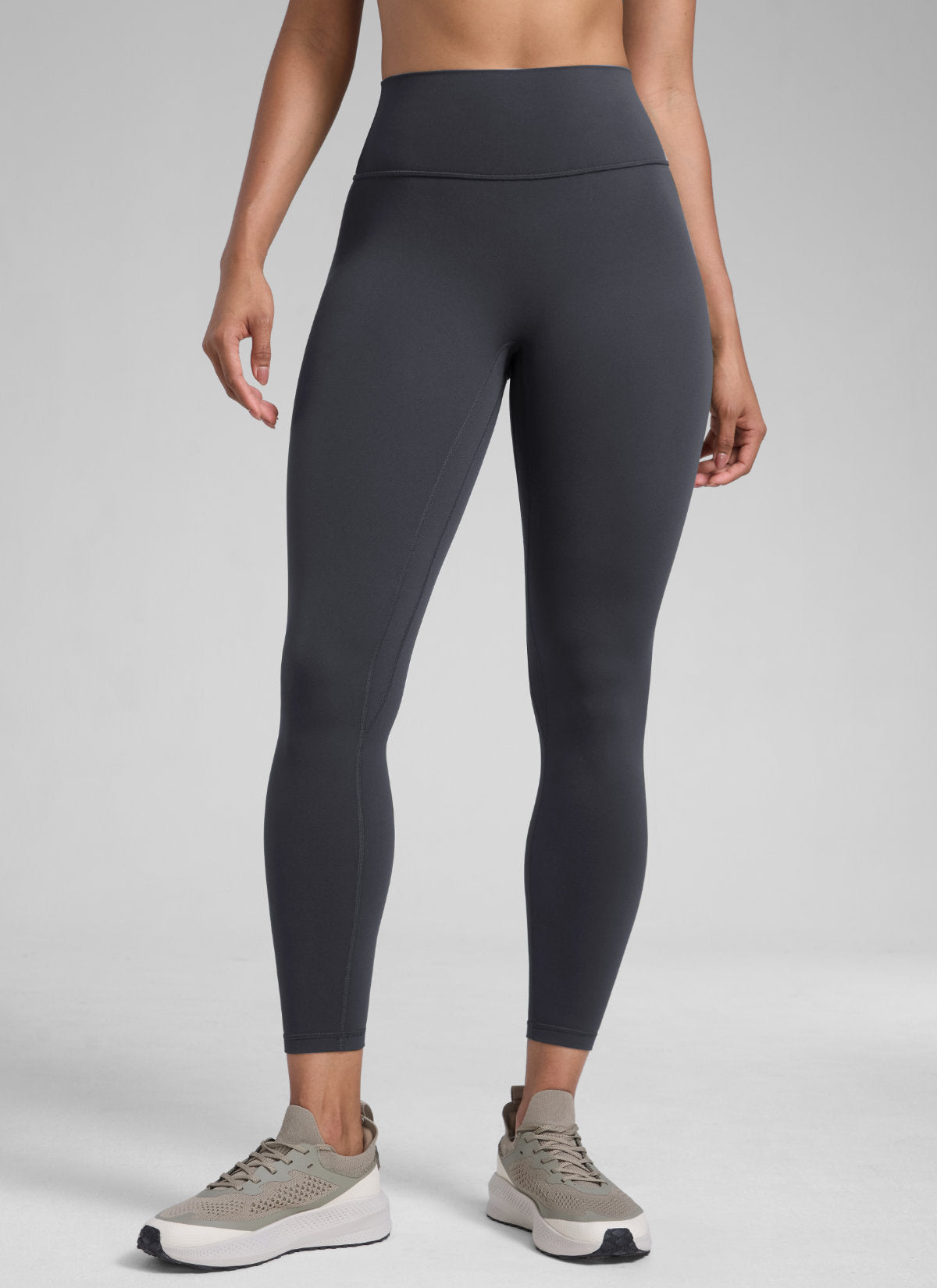 CRZ YOGA Women Butterlift High Rise Scrunch Butt Legging No Front Seam Graphite Grey @model_info:Barbara