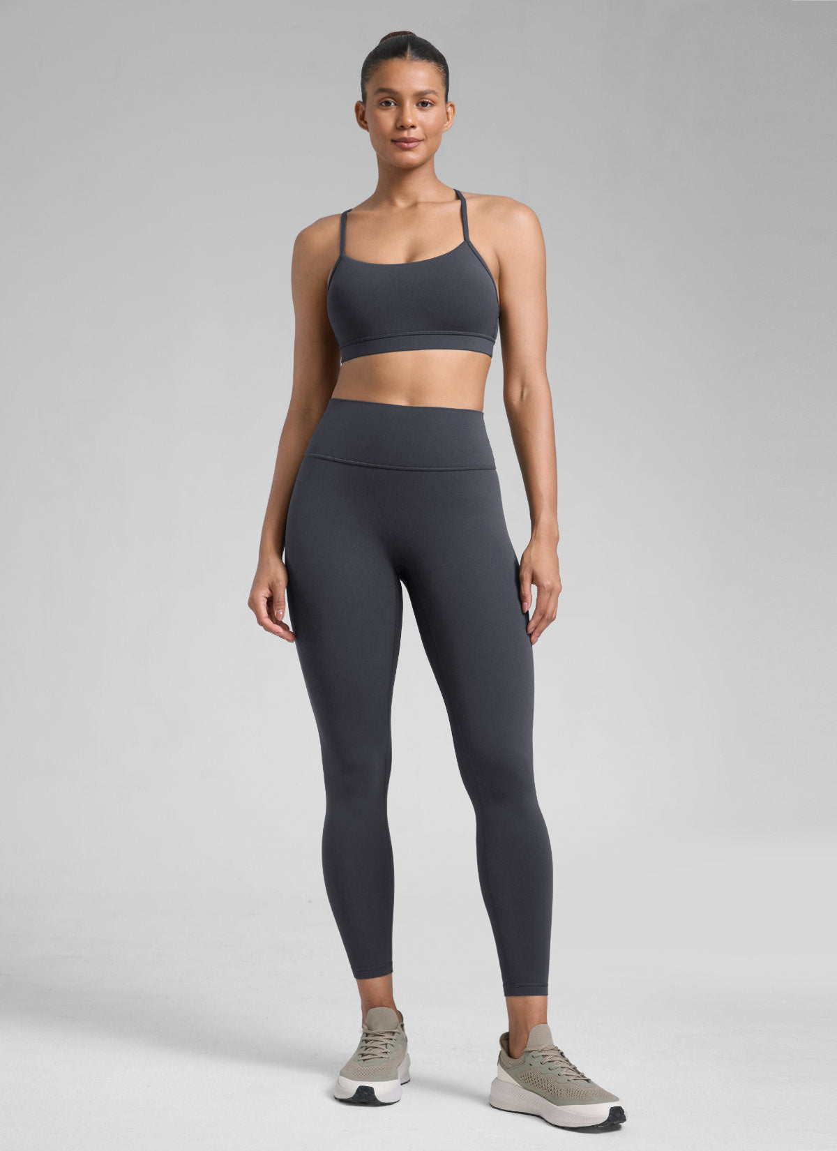 CRZ YOGA Women Butterlift High Rise Scrunch Butt Legging No Front Seam Graphite Grey @model_info:Barbara