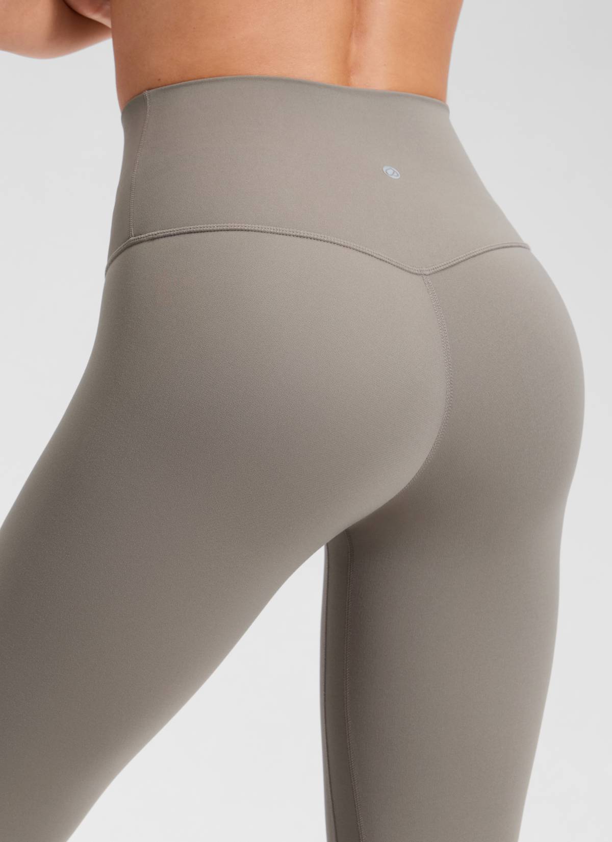 CRZ YOGA – טייץ יוגה לנשים " Butterluxe " בגזרה גבוהה ללא תפר קדמי, אורך 25 אינץ', אפור חם-אפר