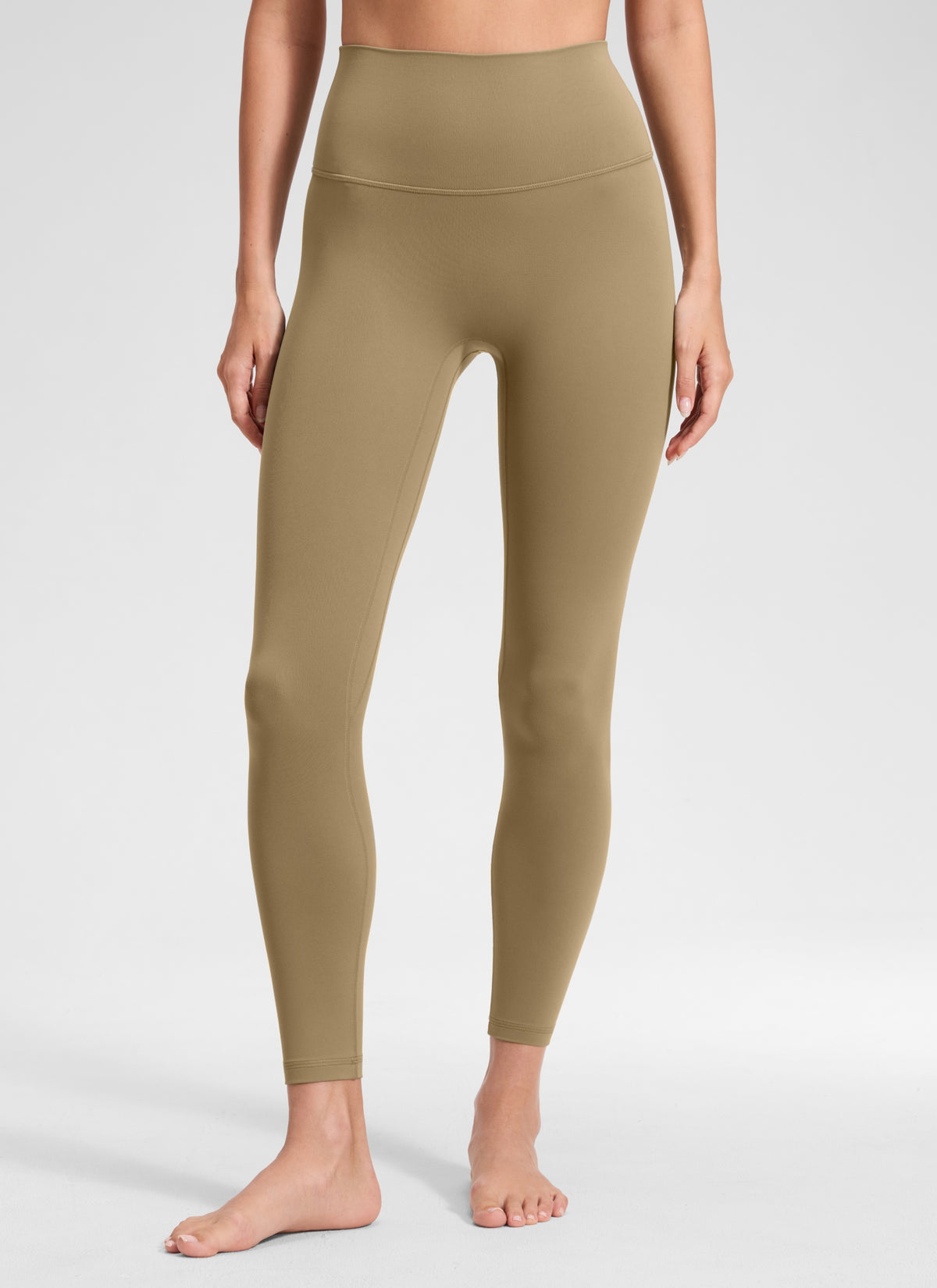 CRZ YOGA Women's Butterluxe Yoga High Rise No Front Seam Legging 25'' Soul Brown @model_info:Anna