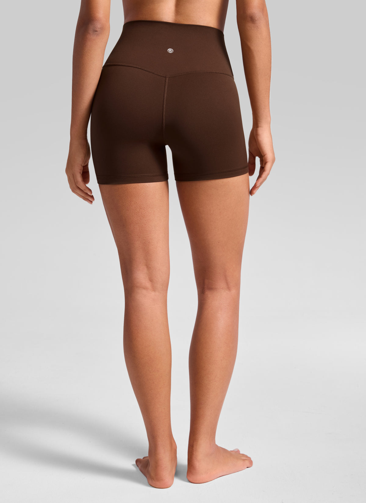 CRZ YOGA Women's Butterluxe Yoga High Rise No Front Seam Shorts 4'' Lava Brown @model_info:A