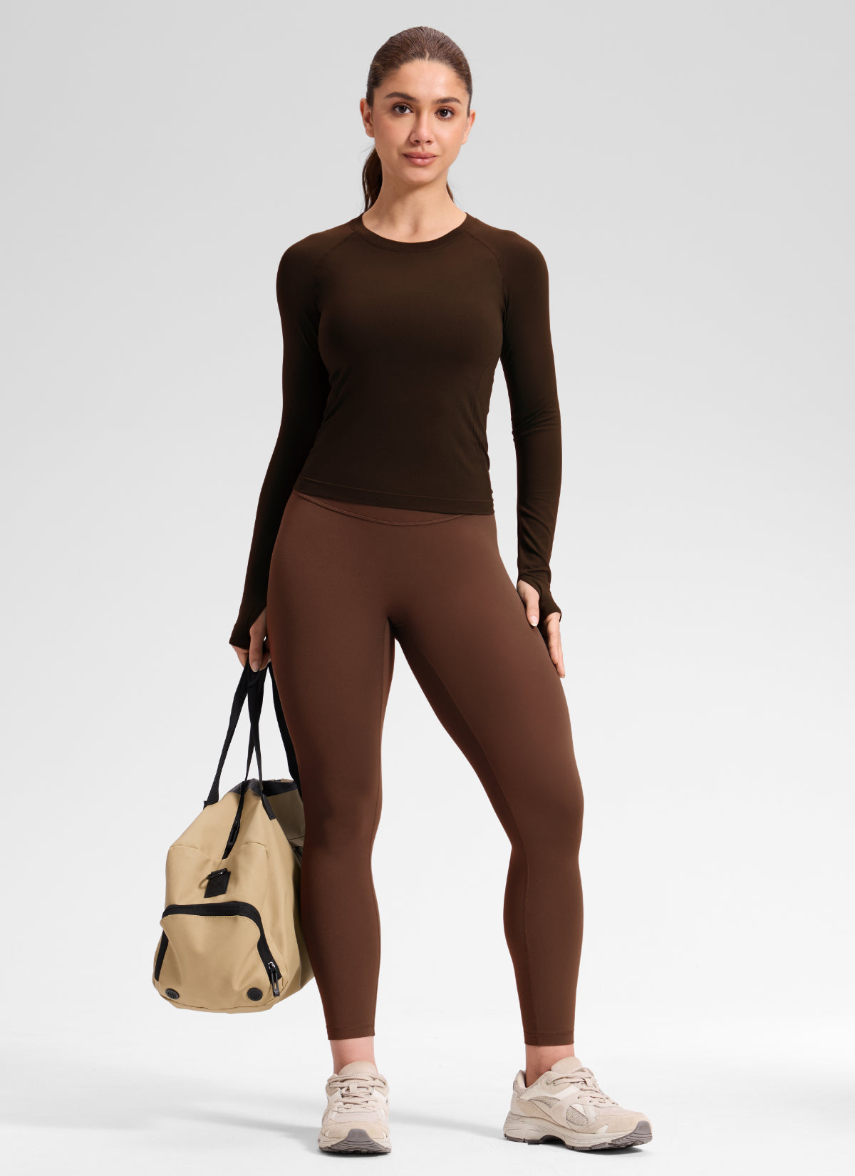 CRZ YOGA Softretch Secretsculpt™ Minor High Rise Front Seam Legging Lava Brown
