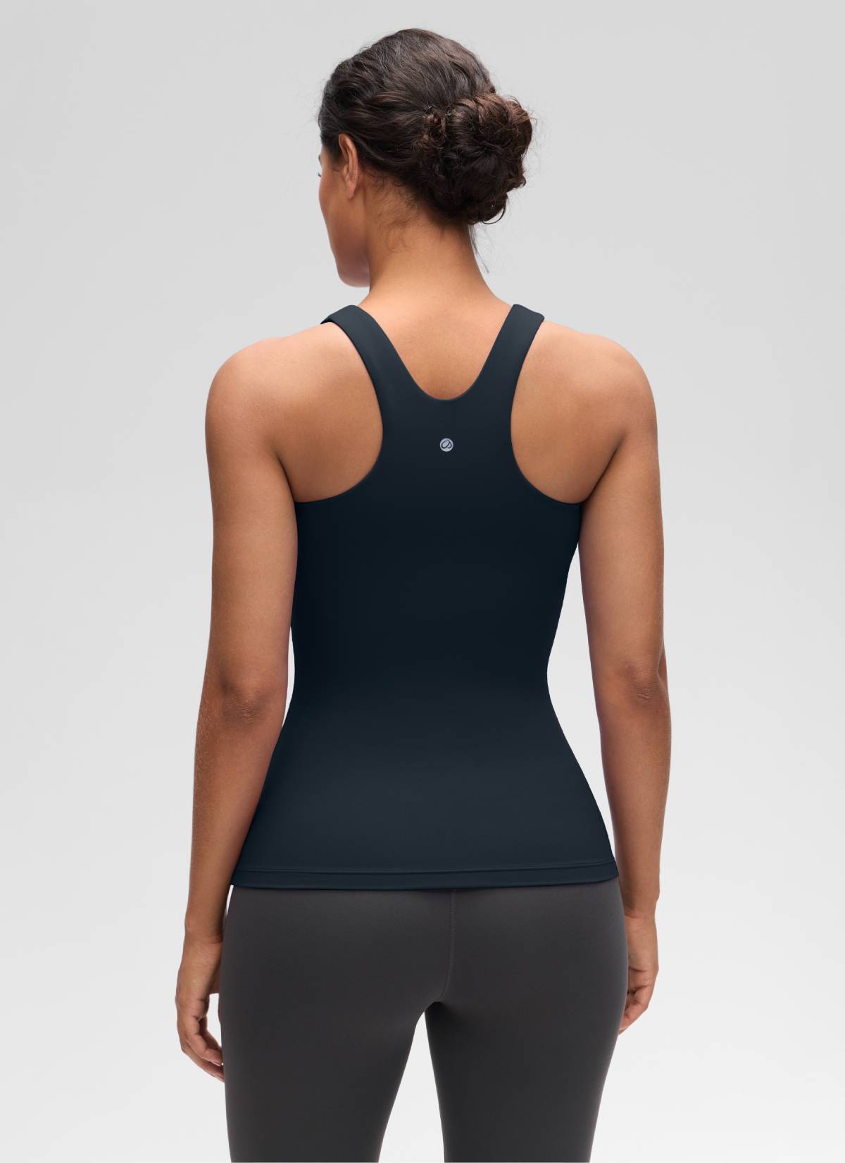 CRZ YOGA Women's Yoga Slim Fit Top Butterluxe Tank Racerback High Neck True Navy
