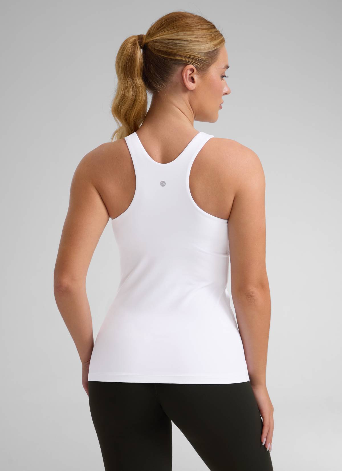 CRZ YOGA Women's Yoga Slim Fit Top Butterluxe Tank Racerback High Neck White