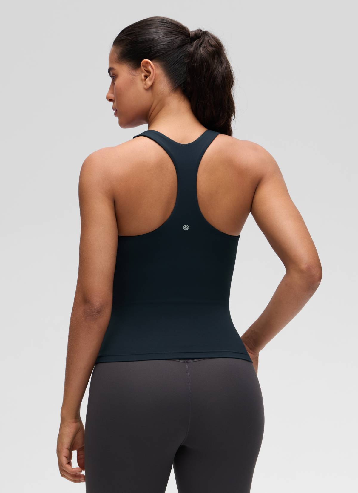 CRZ YOGA Women's Yoga Tight Fit Tops Butterluxe Built-in Bra Tank True Navy