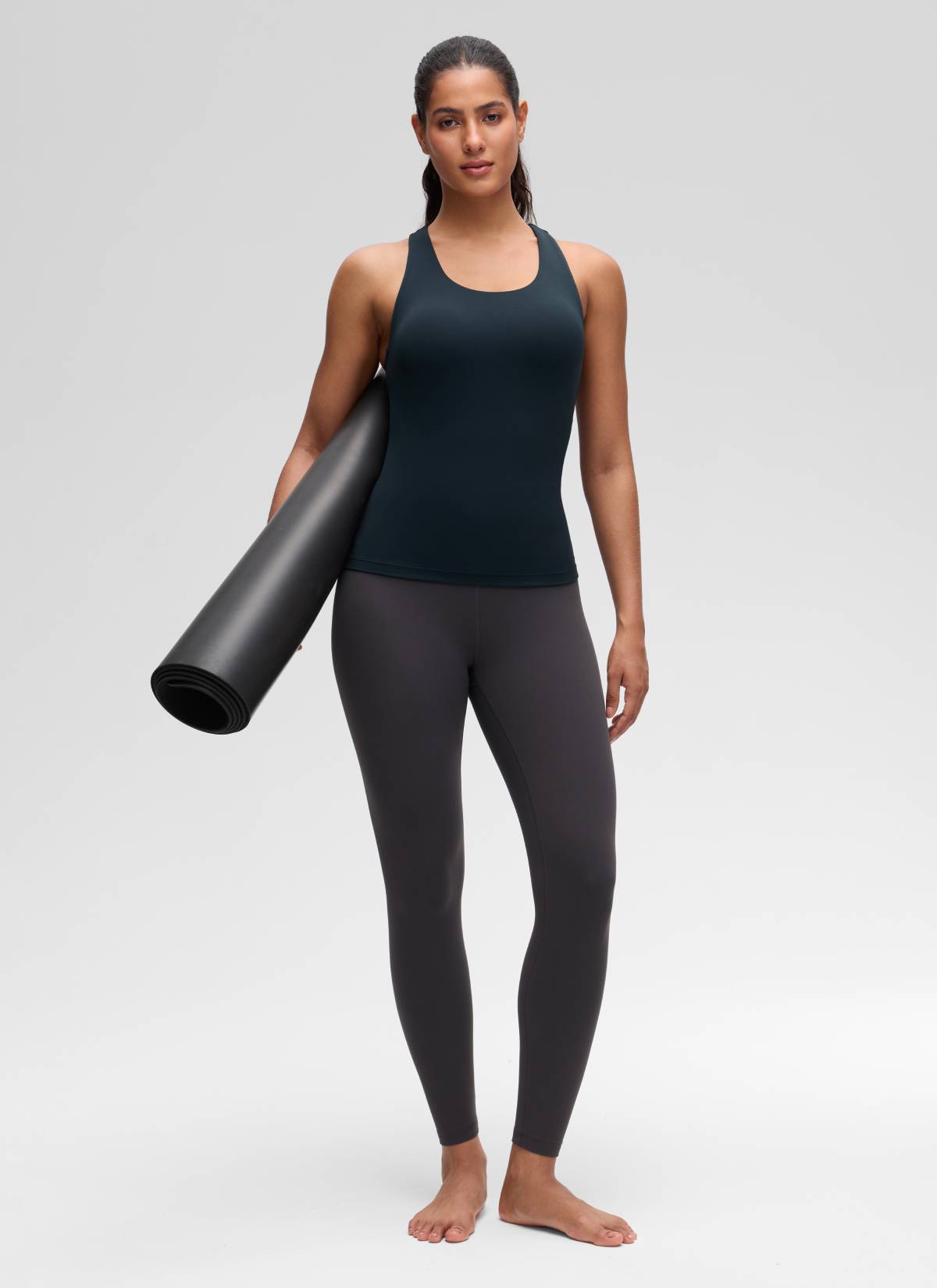 CRZ YOGA Women's Yoga Tight Fit Tops Butterluxe Built-in Bra Tank True Navy