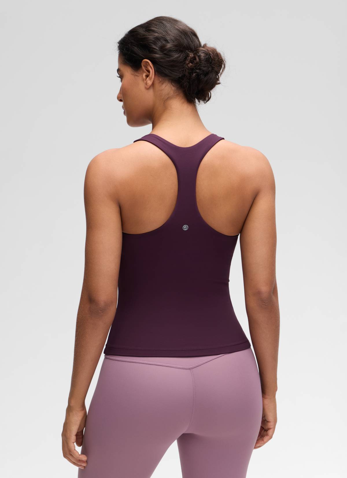 CRZ YOGA Women's Yoga Tight Fit Tops Butterluxe Built-in Bra Tank Deep Purple