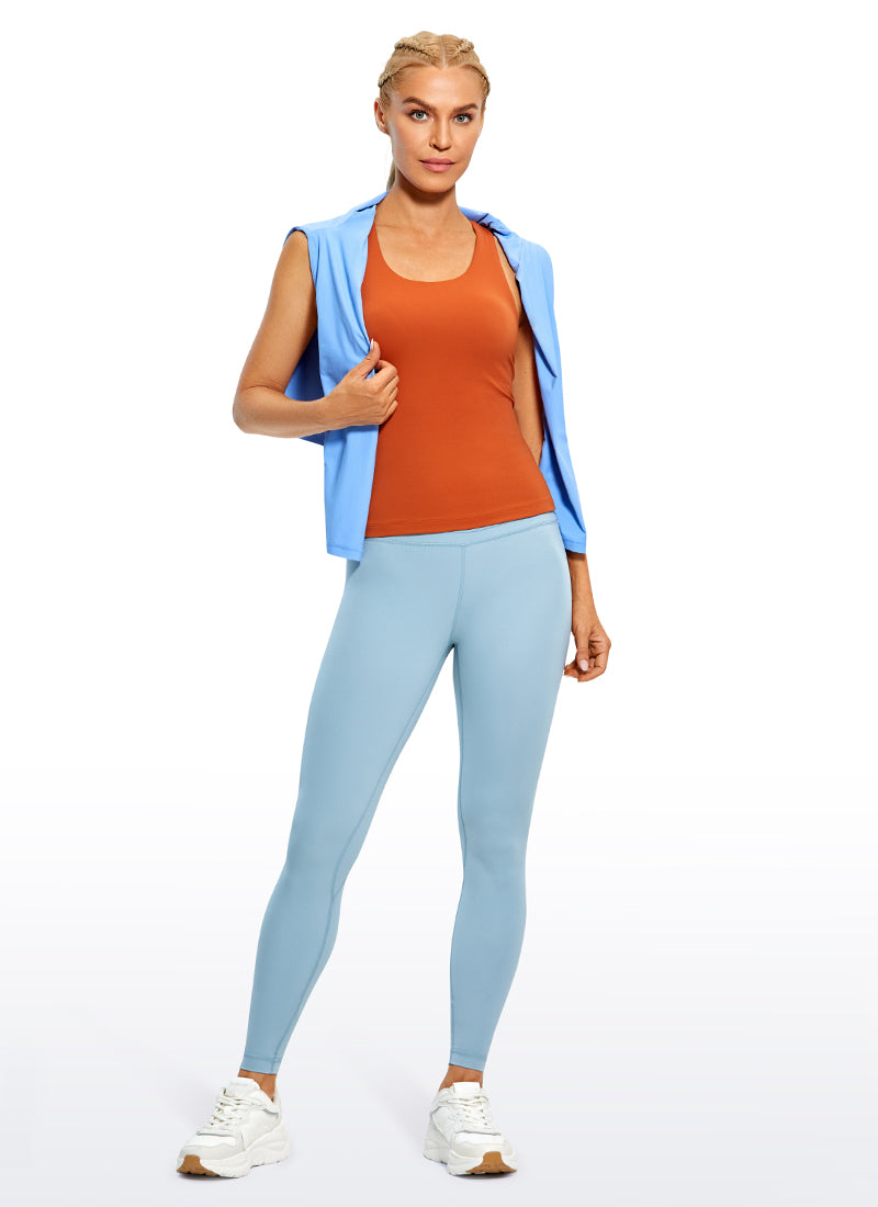 CRZ YOGA Women's Yoga Tight Fit Tops Butterluxe Built-in Bra Tank Willow