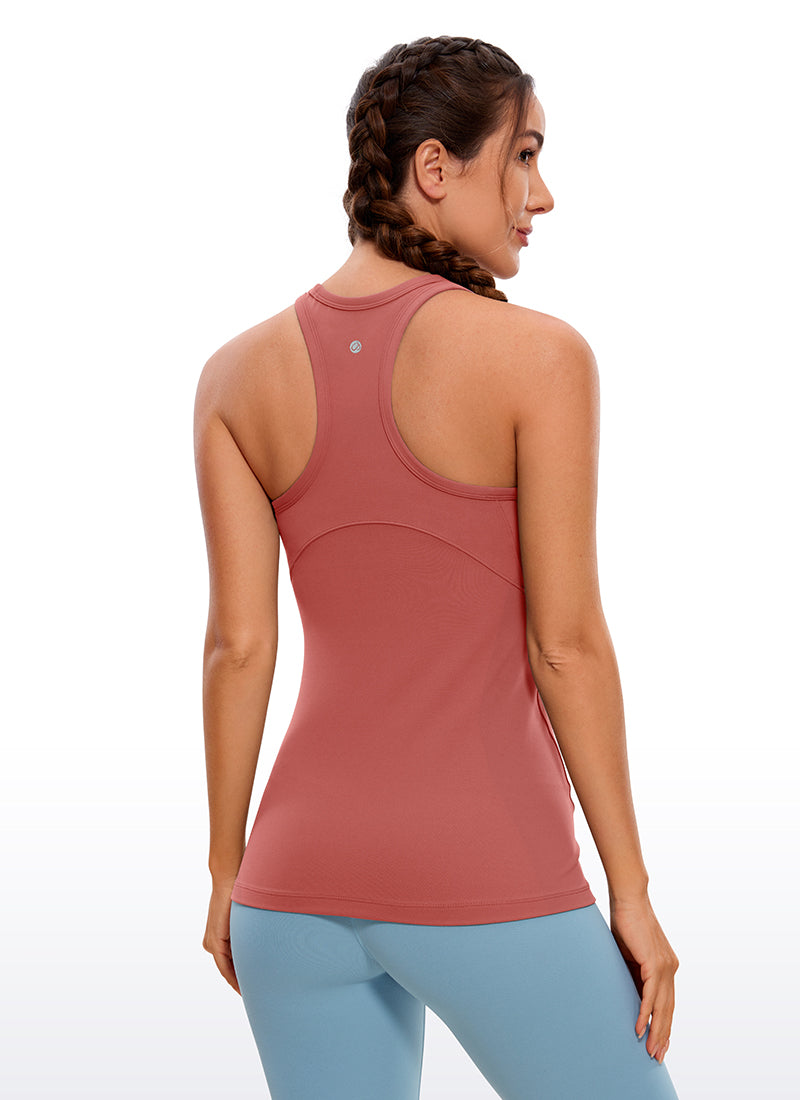 CRZ YOGA Women's Yoga Slim Fit Top Butterluxe Tank Racerback High Neck Briar Rose