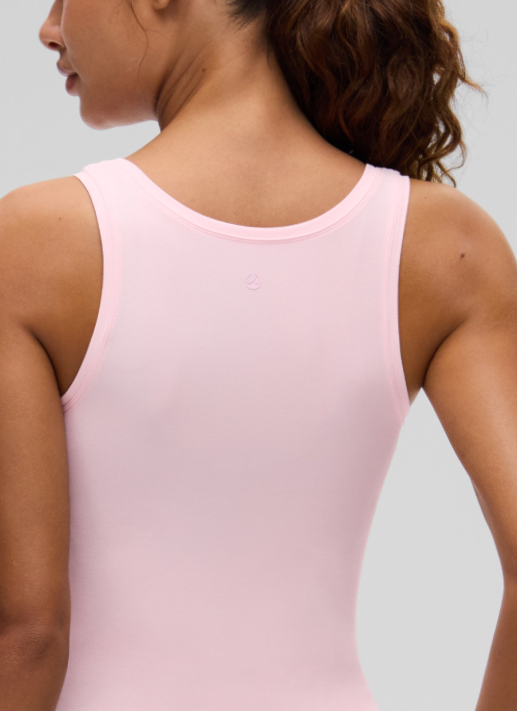 CRZ YOGA Women Softembrace Soft Double Lined Scoop Neck Tanks Casual Tops Strawberry Pink