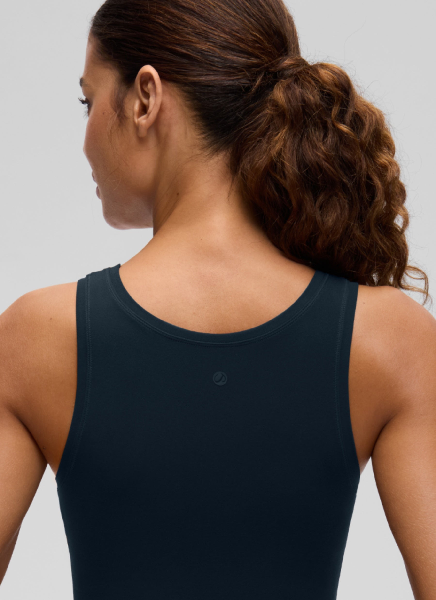 CRZ YOGA Women Softembrace Soft Double Lined Scoop Neck Tanks Casual Tops True Navy
