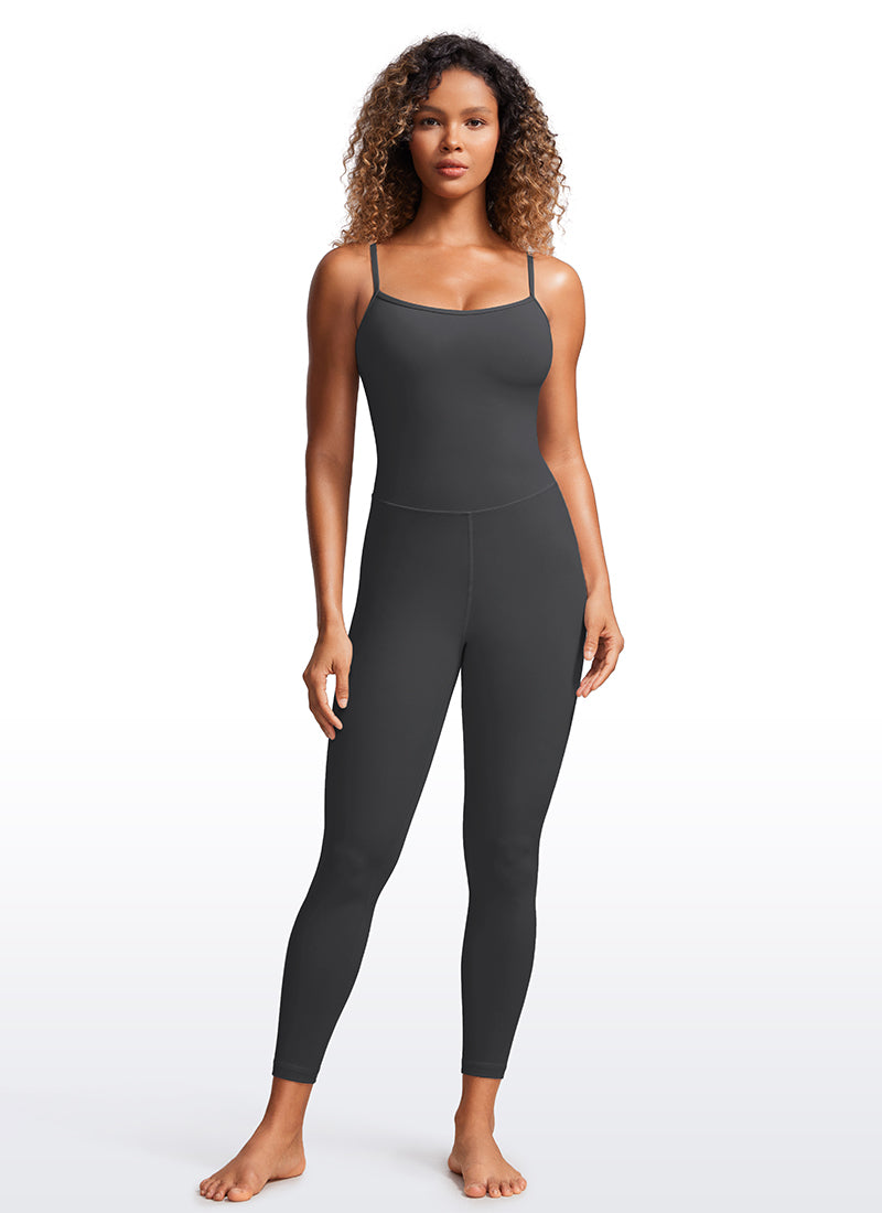 CRZ YOGA Women's Yoga Tight Fit Jumpsuits Build-in Bra Bodysuits Mysterious Grey @model_info:GI
