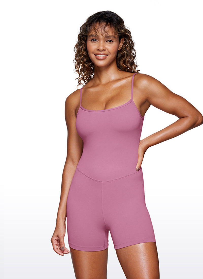 CRZ YOGA Women's Yoga Tight Fit Romper Shorts Bodysuit Jumpsuits Velvet Dust