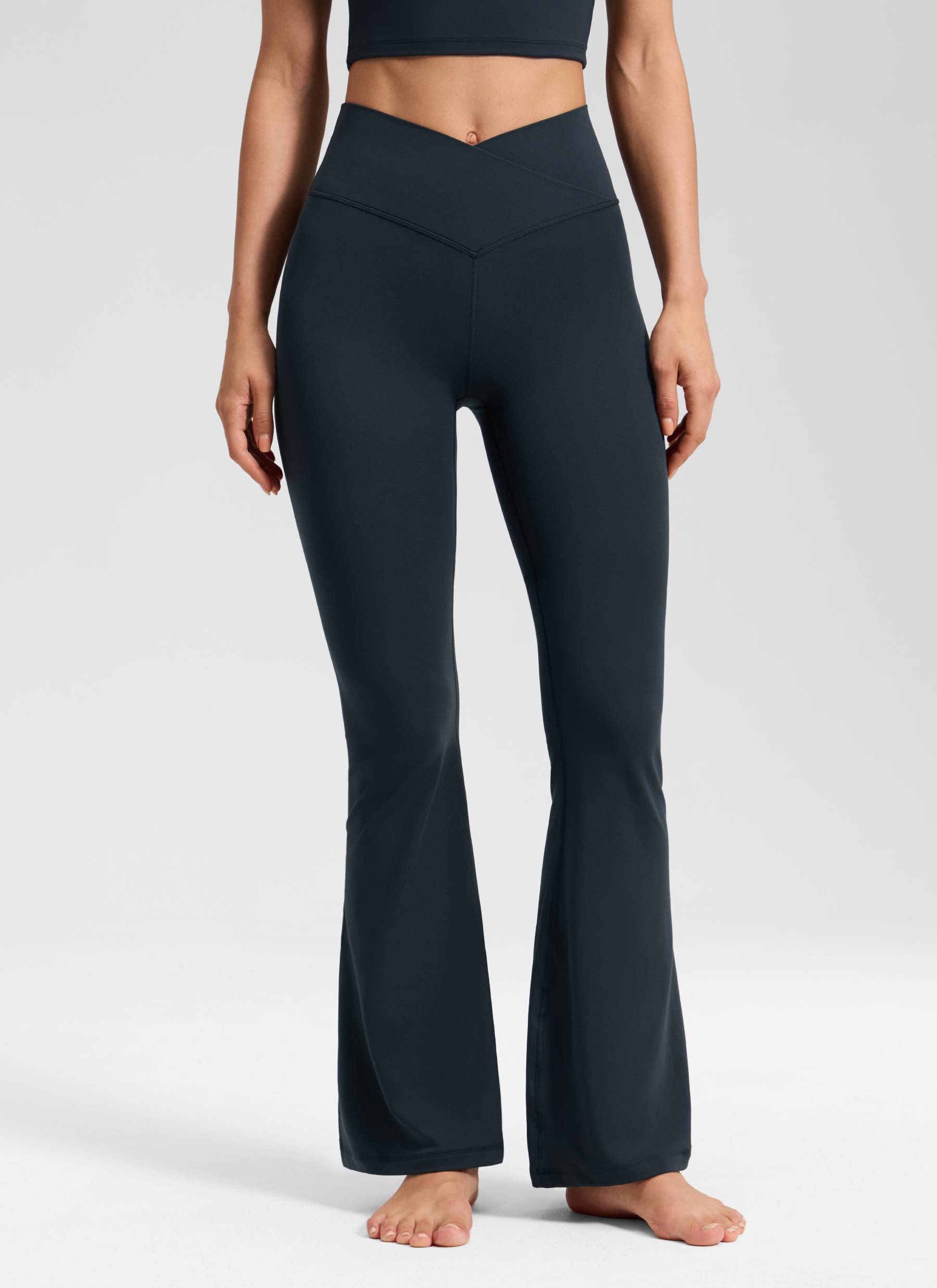 CRZ YOGA Women Butterluxe V Crossover High Waist Flare Leggings 31