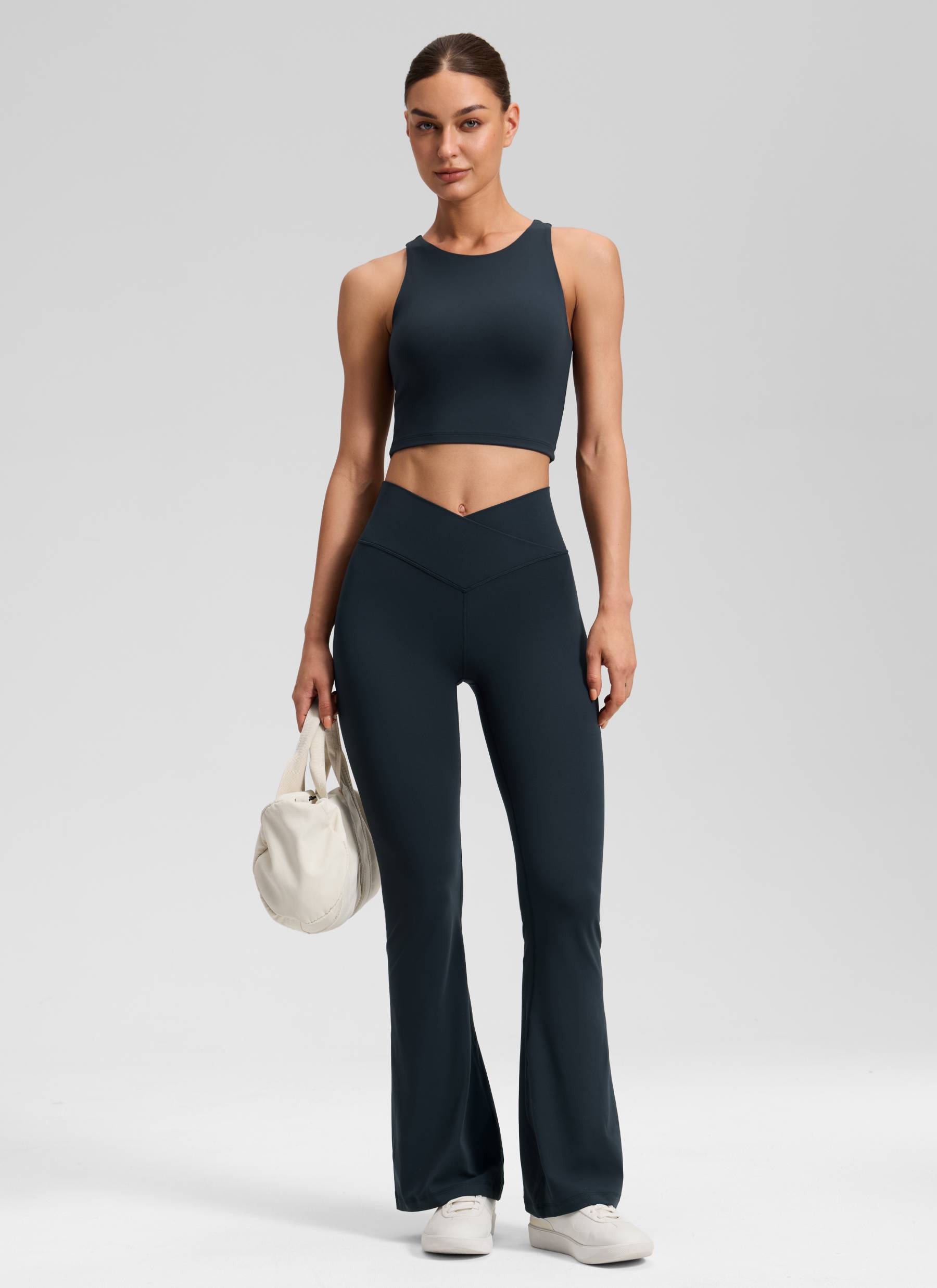 CRZ YOGA Women Butterluxe V Crossover High Waist Flare Leggings 31