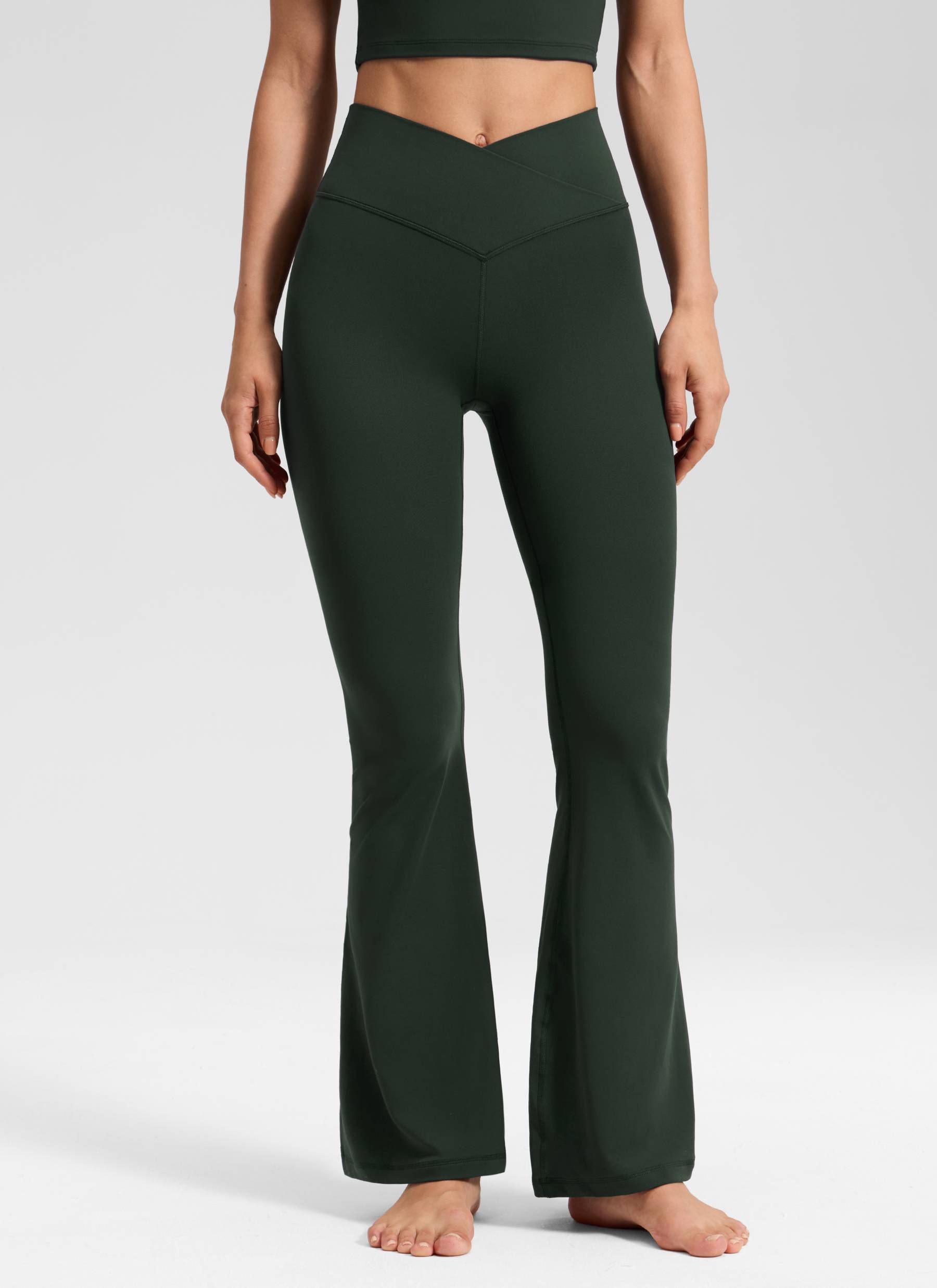 CRZ YOGA Women Butterluxe V Crossover High Waist Flare Leggings 31