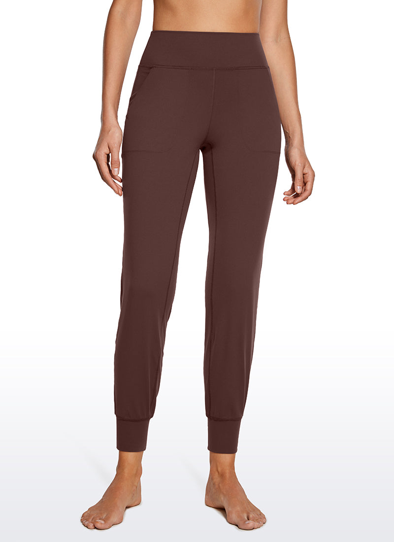 CRZ YOGA Women's Butterluxe High Rise Joggers Pants with Pockets 27'' Black