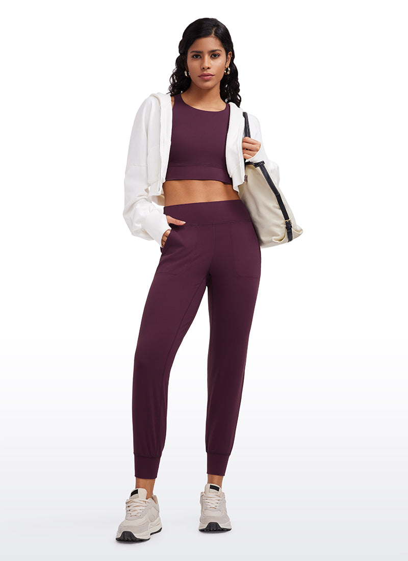 CRZ YOGA Women's Butterluxe High Rise Joggers Pants with Pockets 27'' Tornado