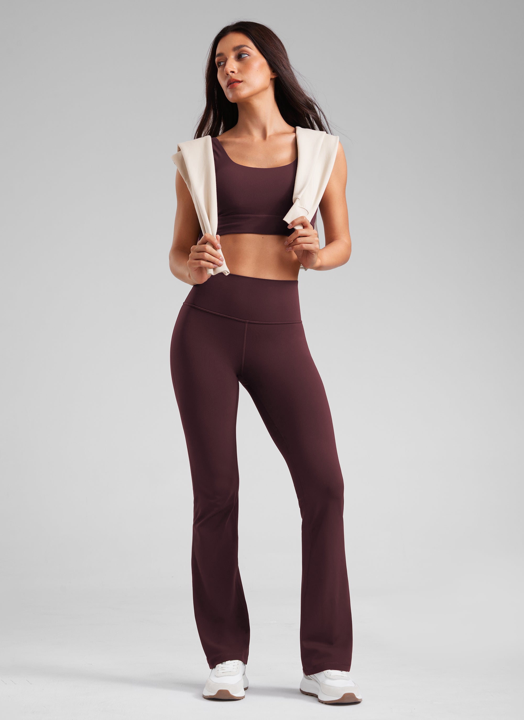 CRZ YOGA Women's Yoga High Waist Butterluxe Flare Pocket Leggings 29