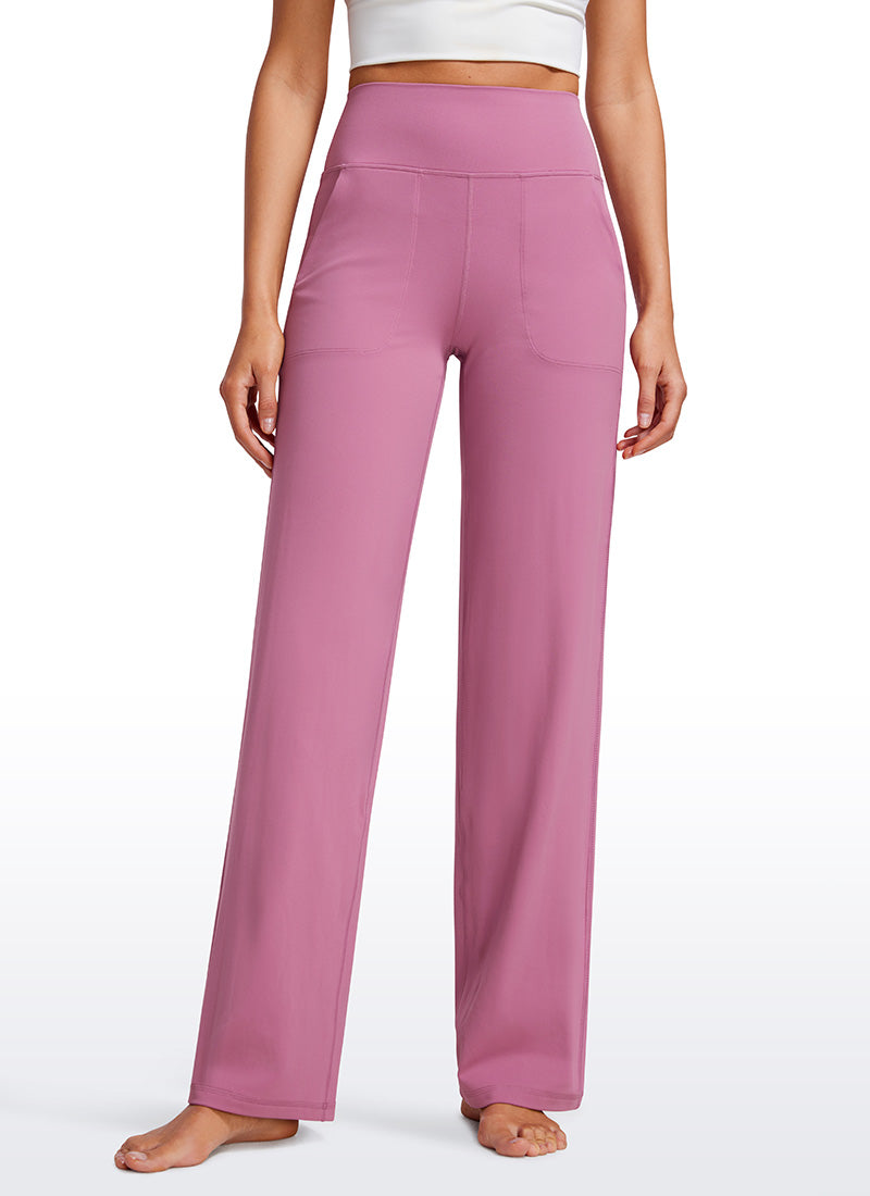 CRZ YOGA Women's Butterluxe High Rise Wide Leg Pants with Pockets 31'' Velvet Dust