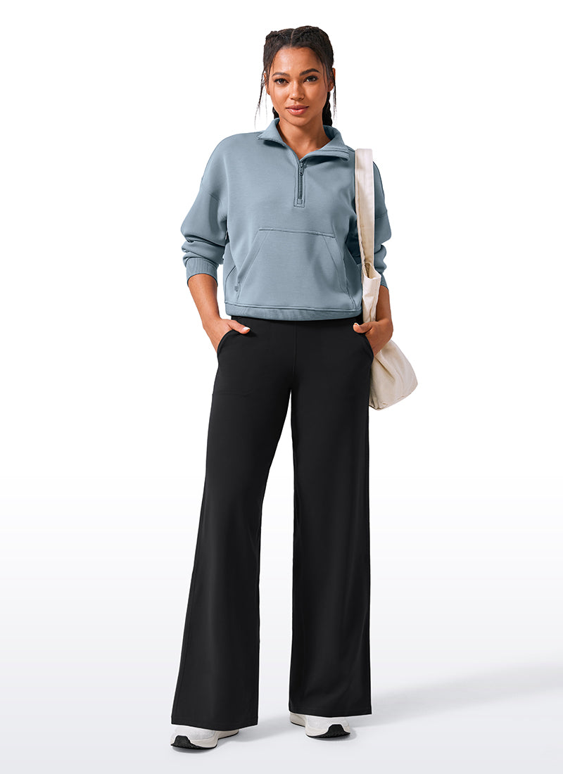 CRZ YOGA Women's Butterlift High Waisted Wide Leg Pants with Pockets 33