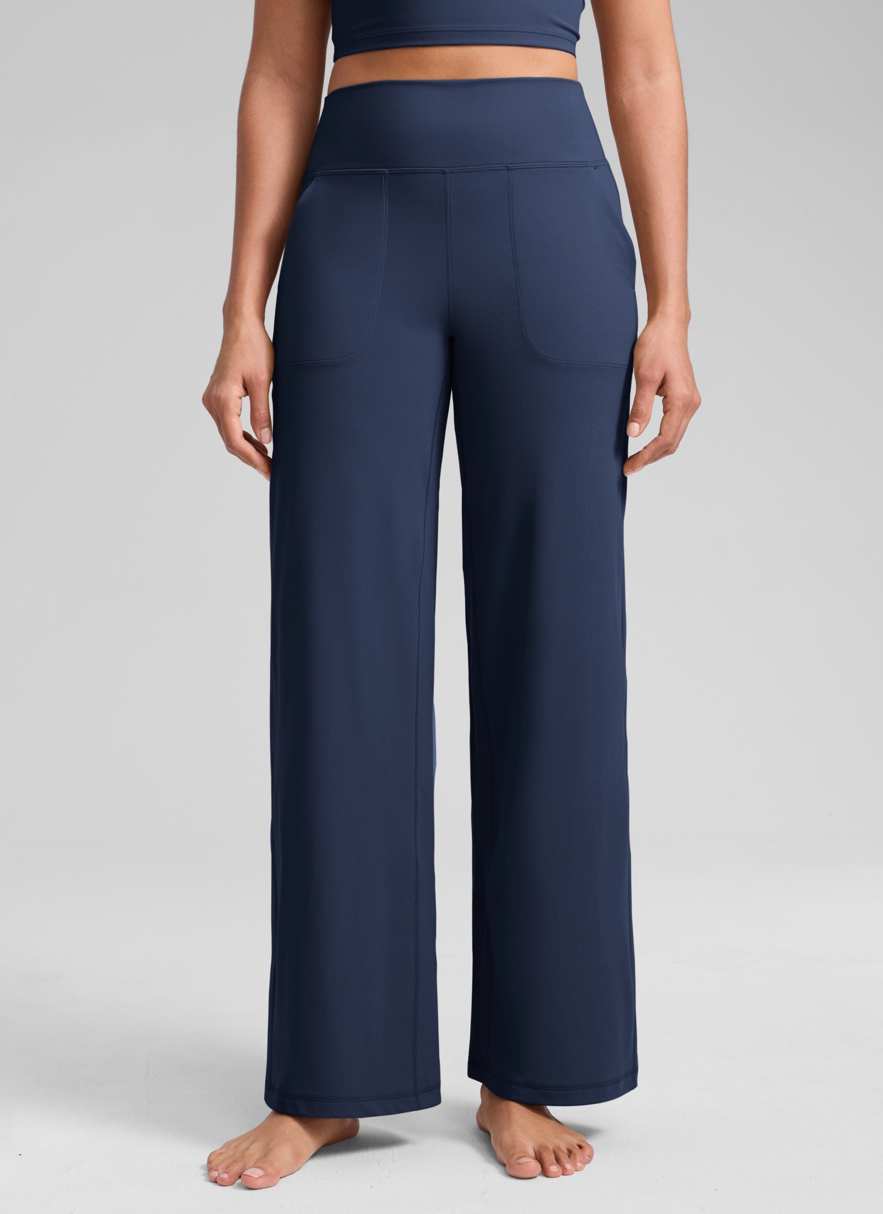 CRZ YOGA Women's Butterlift High Waisted Wide Leg Pants with Pockets 33