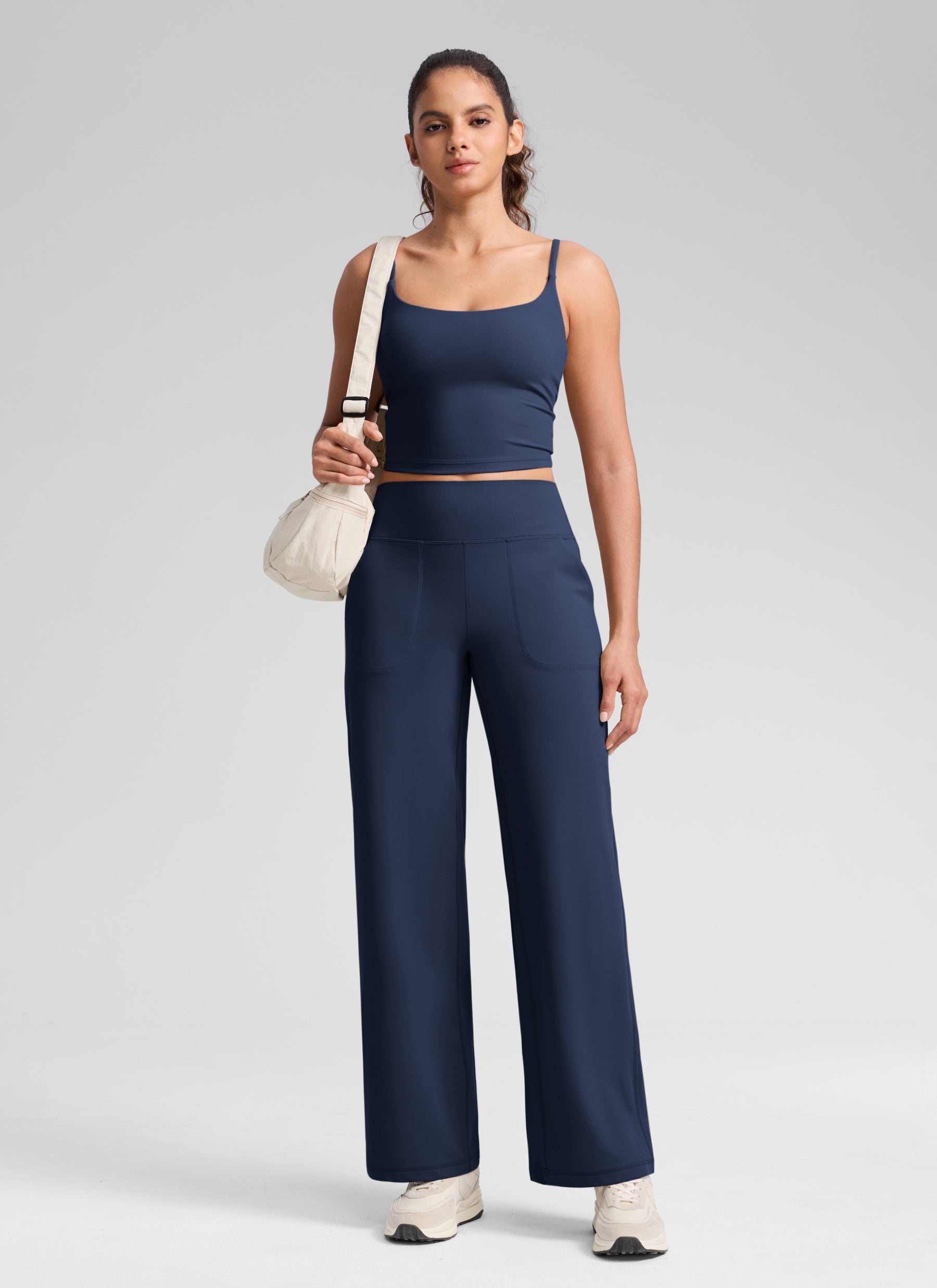 CRZ YOGA Women's Butterlift High Waisted Wide Leg Pants with Pockets 33