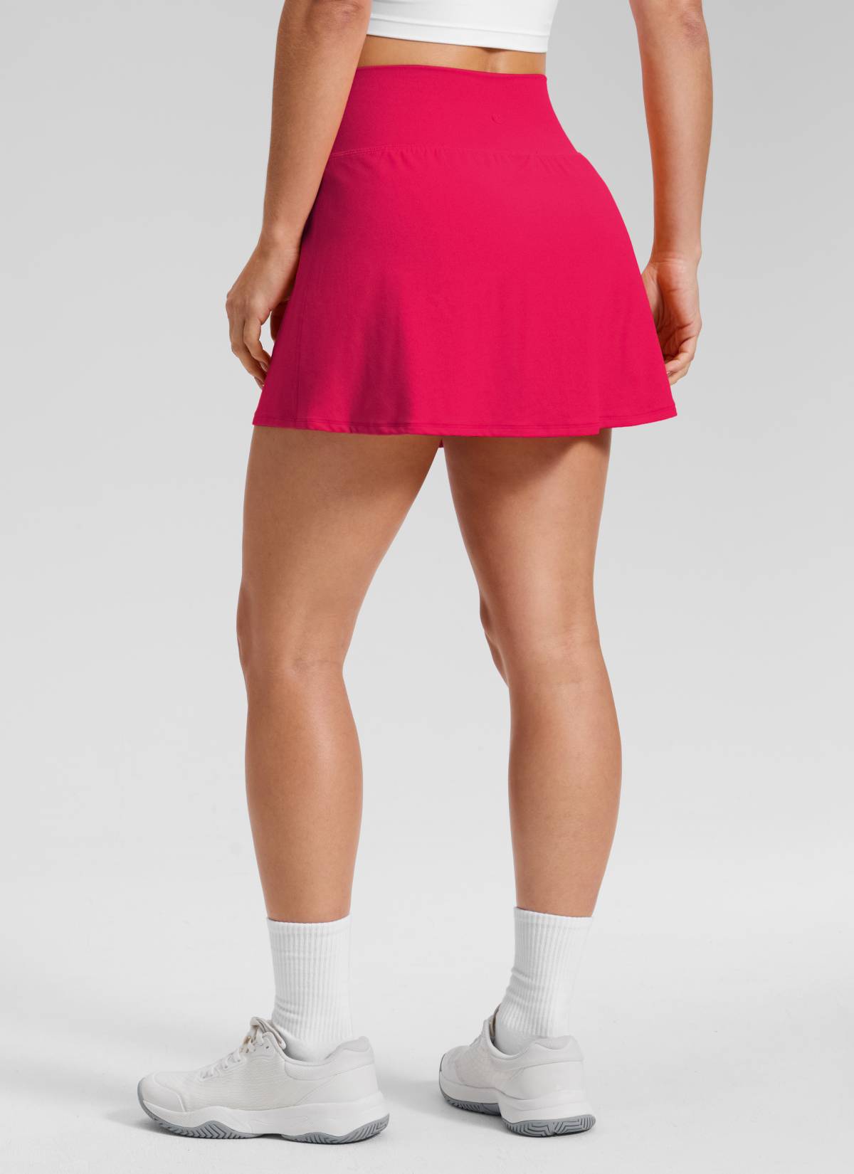 CRZ YOGA Women's Butterluxe High Rise Tennis Skirts 14.5'' with Pocket Viva Magenta