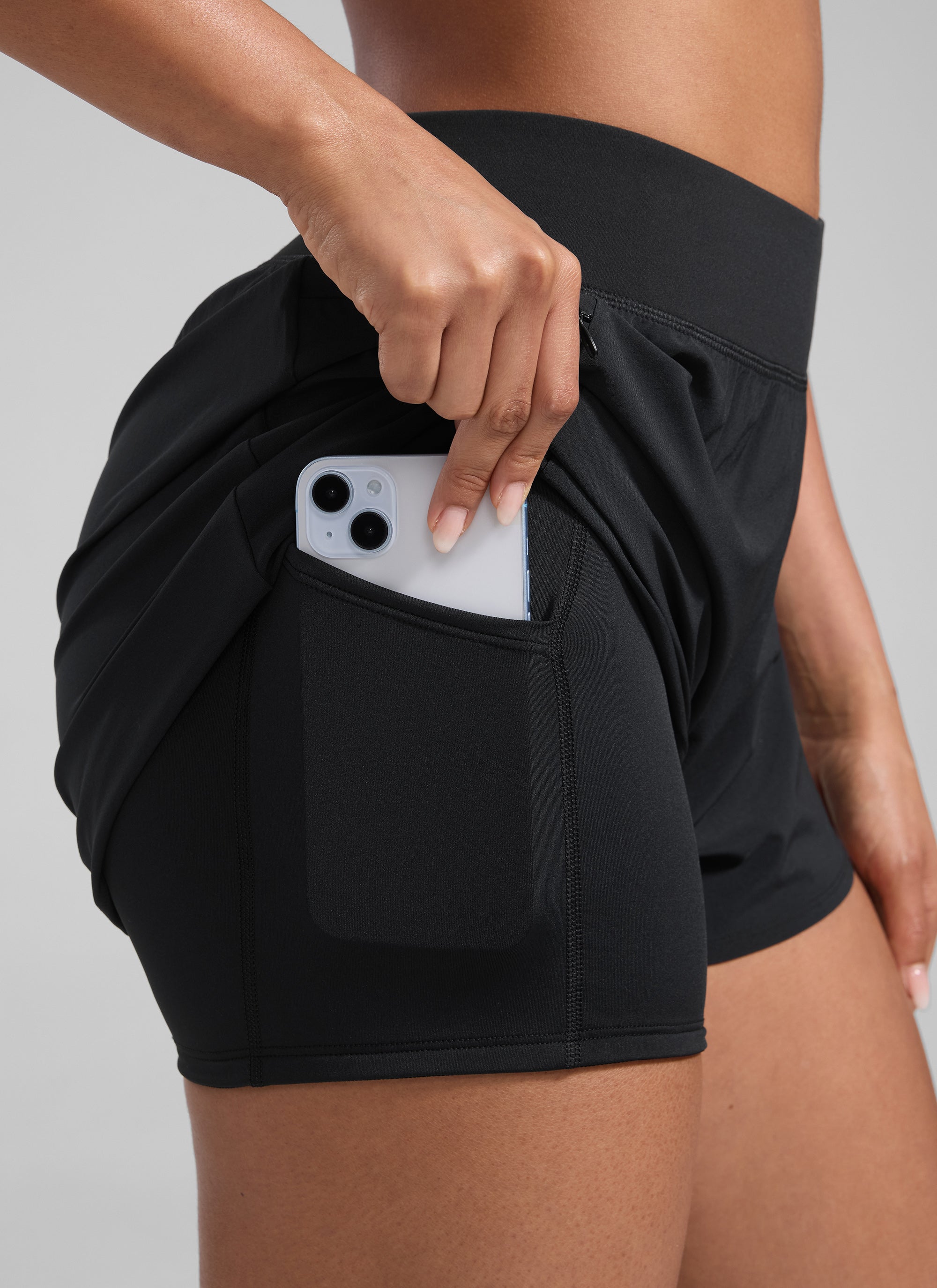 CRZ YOGA Women's Running High Waisted 2 in 1 Shorts with Pockets 3