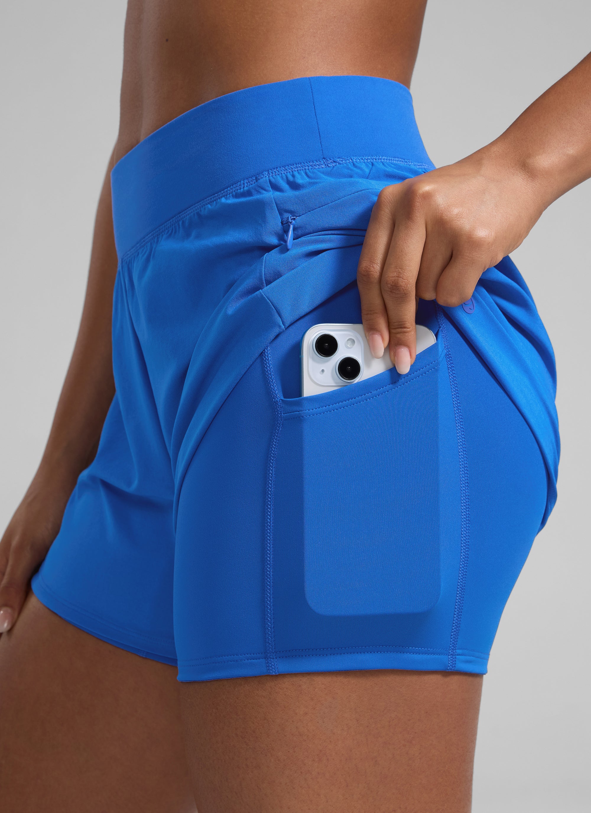 CRZ YOGA Women's Running High Waisted 2 in 1 Shorts with Pockets 3