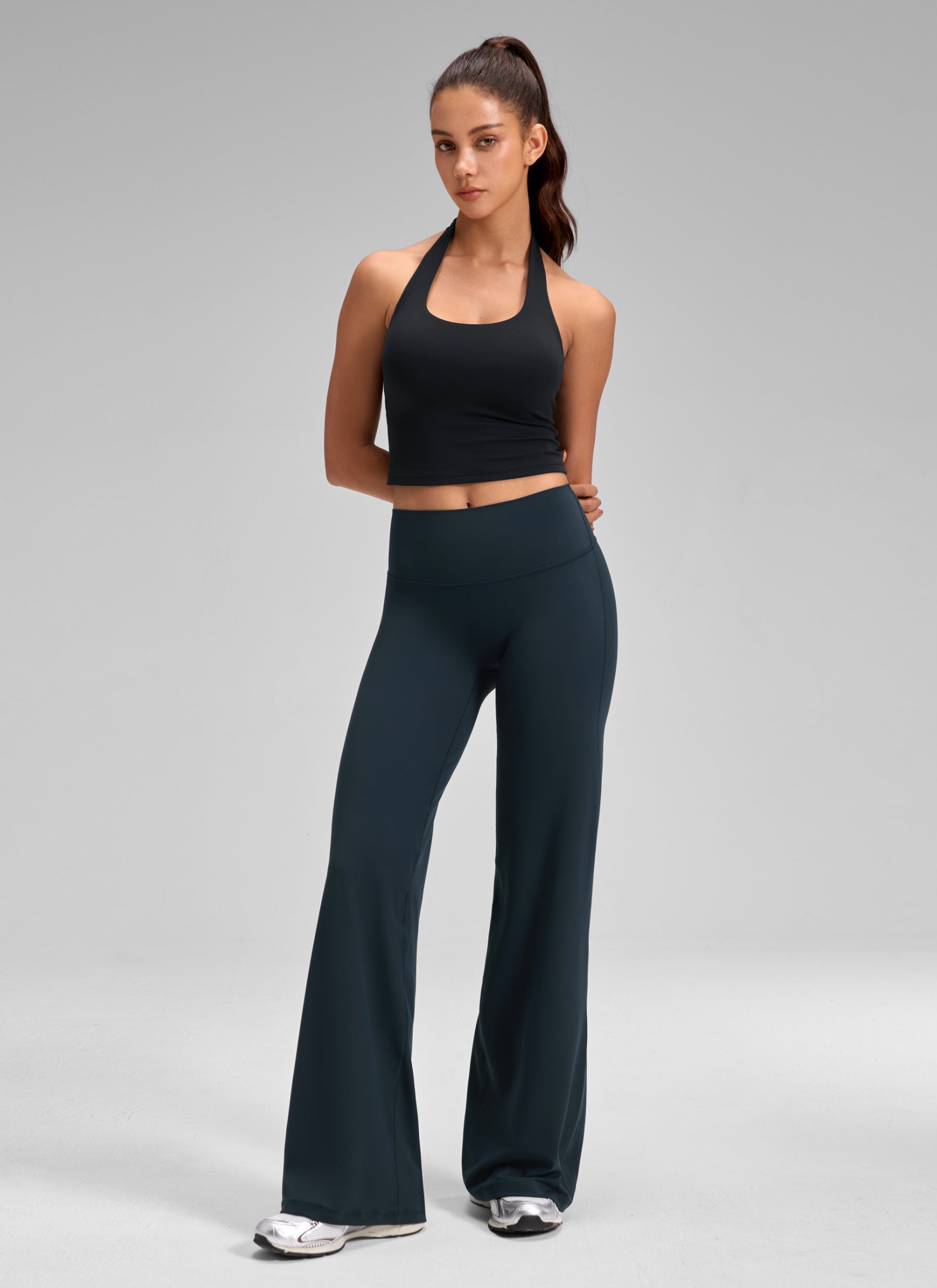 CRZ YOGA Women's Softretch Workout No Front Seam Wide Leg Pant 30