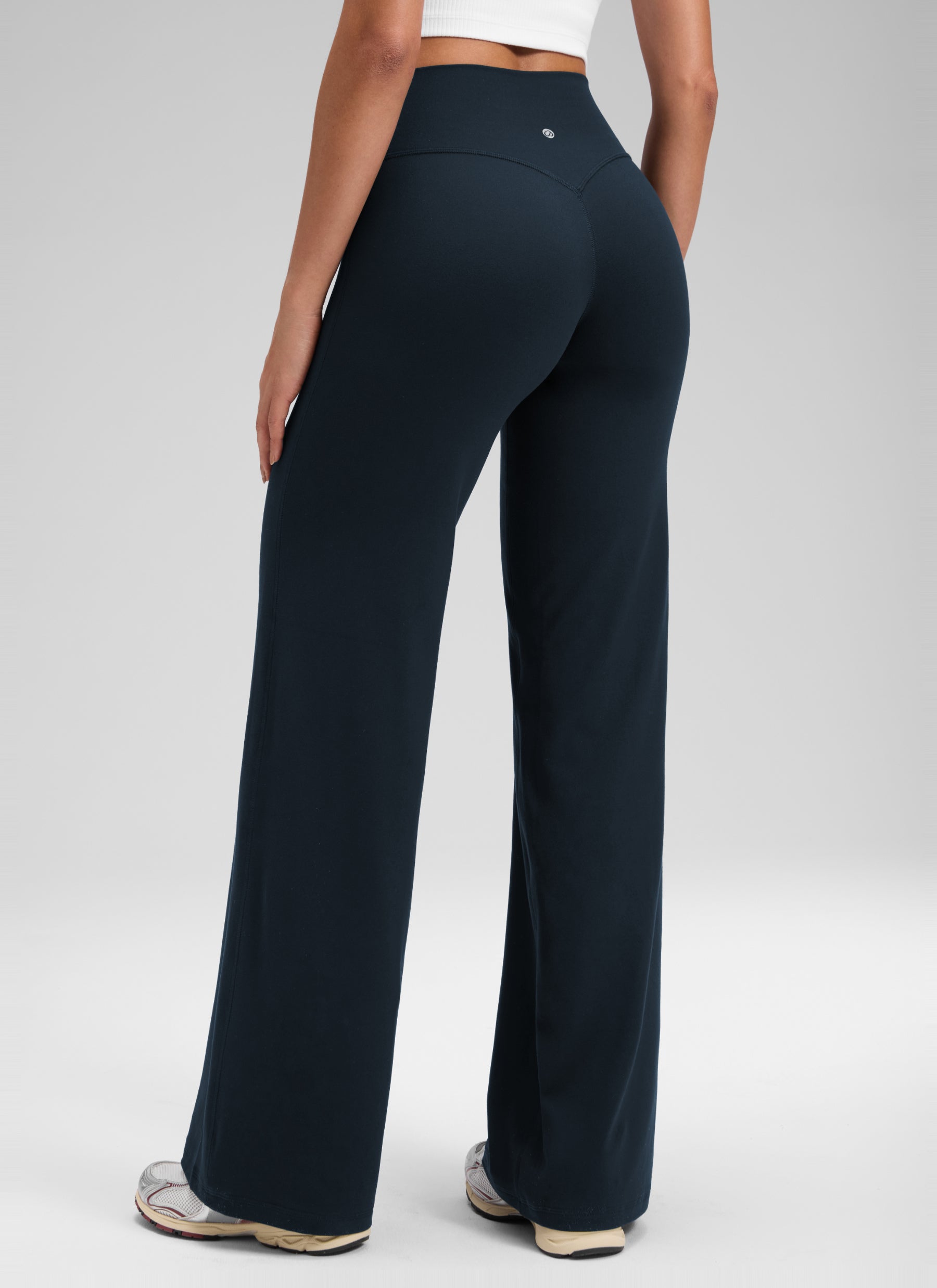 CRZ YOGA Women's Softretch Workout No Front Seam Wide Leg Pant 32