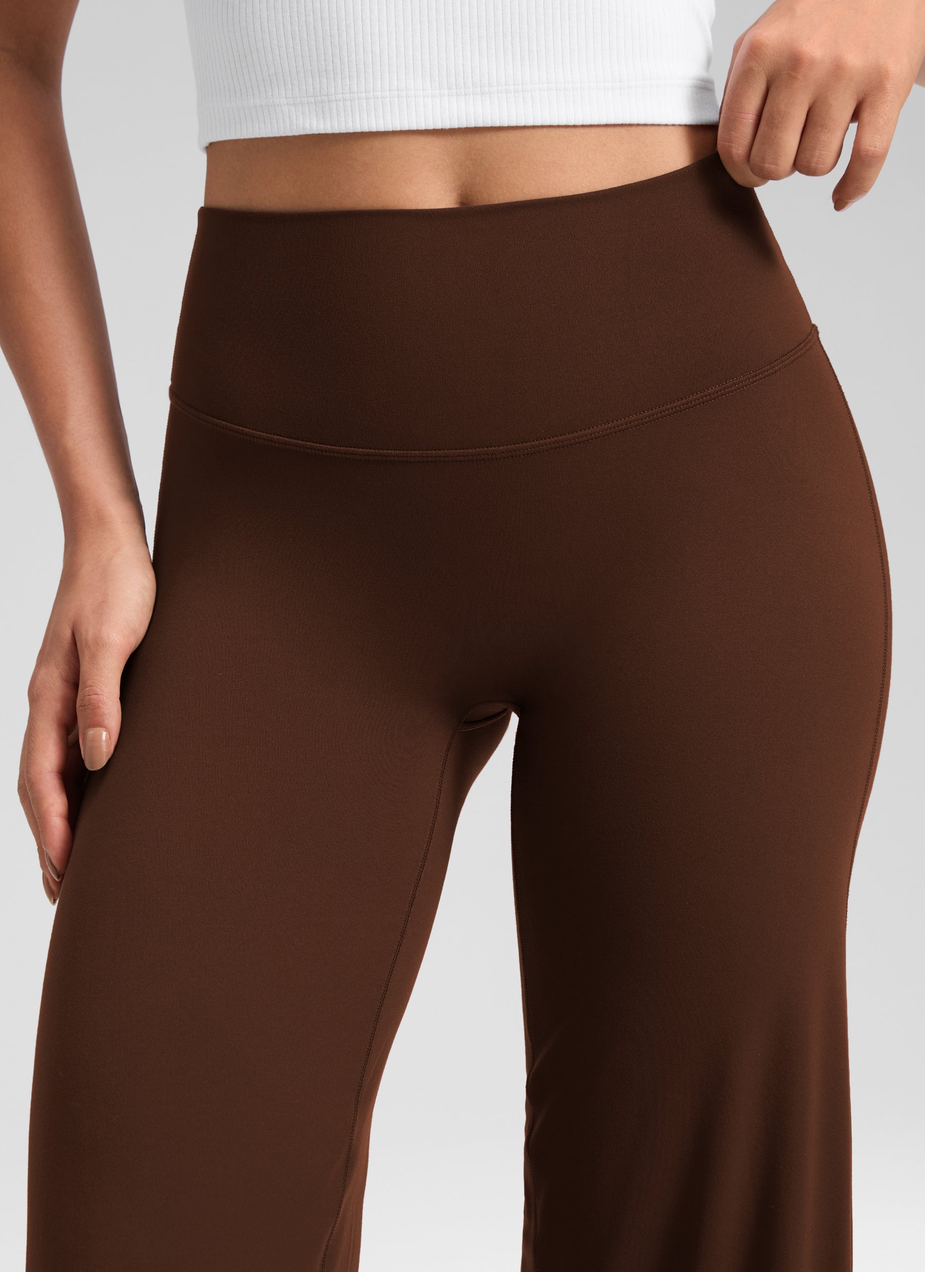 CRZ YOGA Women's Softretch Workout No Front Seam Wide Leg Pant 30