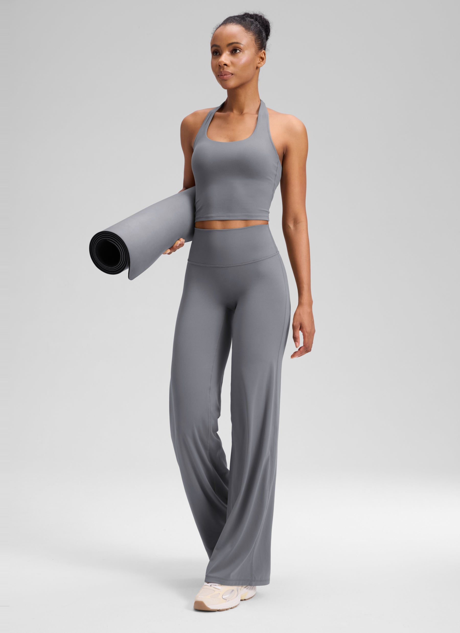 CRZ YOGA Women's Softretch Workout No Front Seam Wide Leg Pant 30
