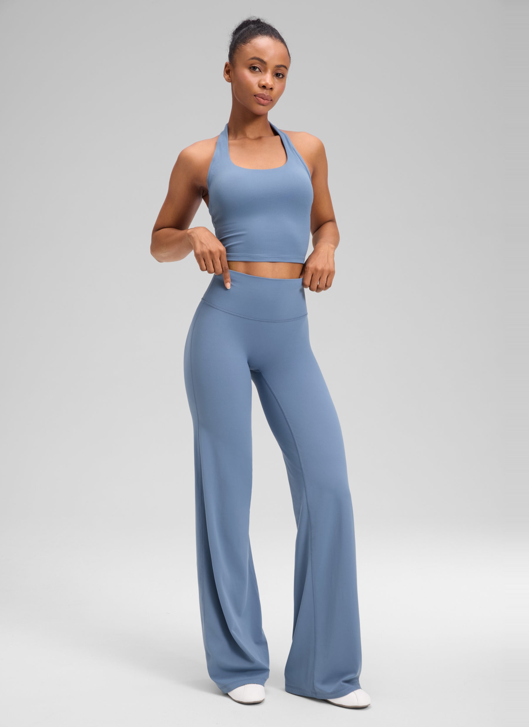 CRZ YOGA Women's Softretch Workout No Front Seam Wide Leg Pant 30