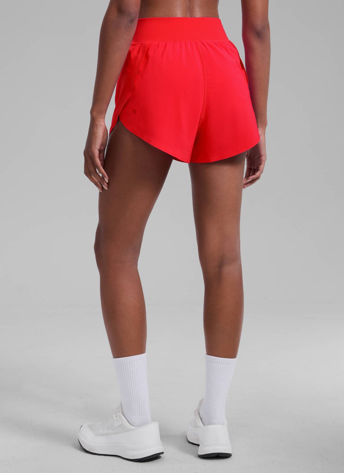 CRZ YOGA Women's Running High Rise Mesh Lined Shorts 3'' Workout Short Deep Red