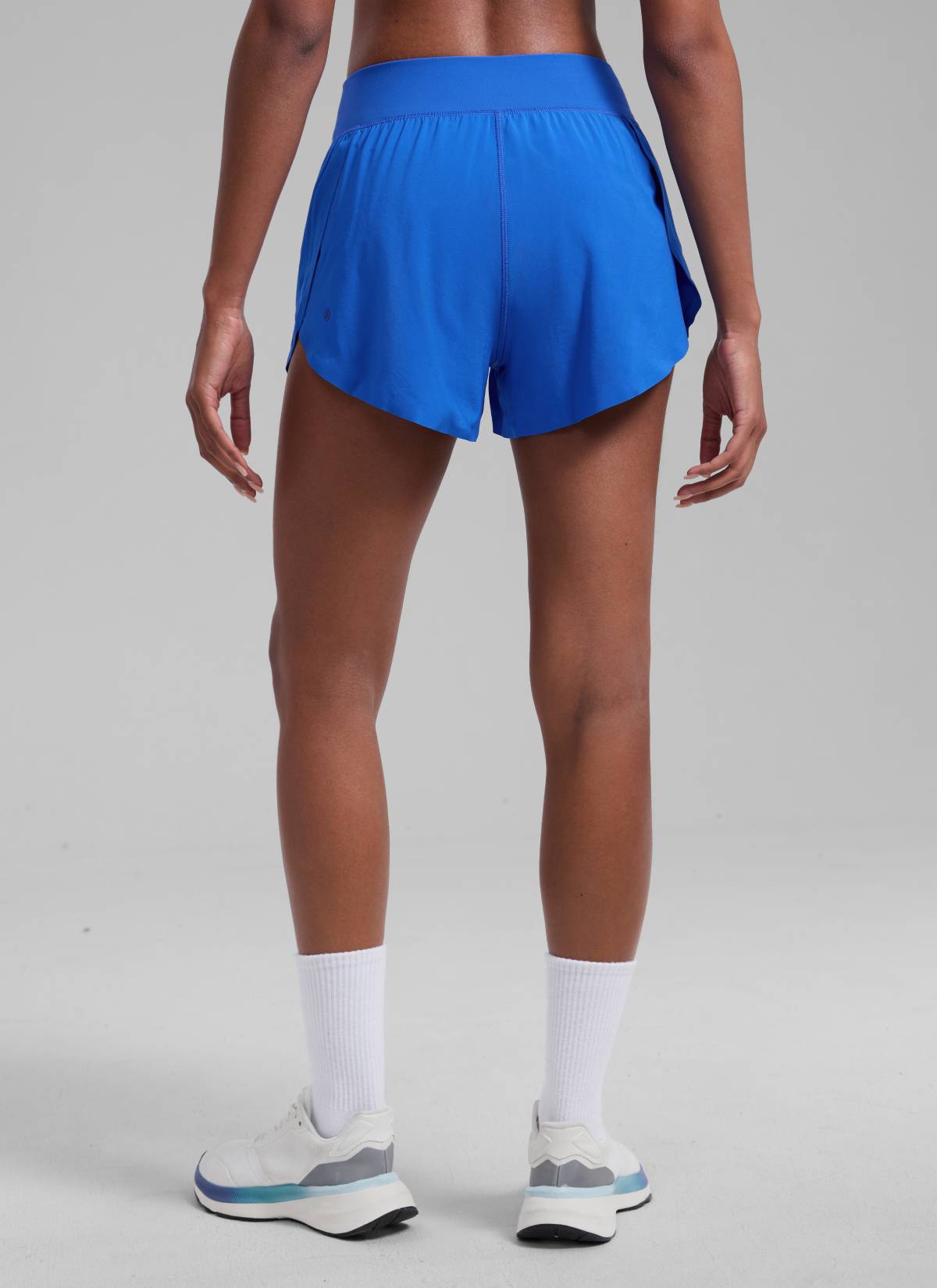 CRZ YOGA Women's Running High Rise Mesh Lined Shorts 3'' Workout Short Sparkle Blue