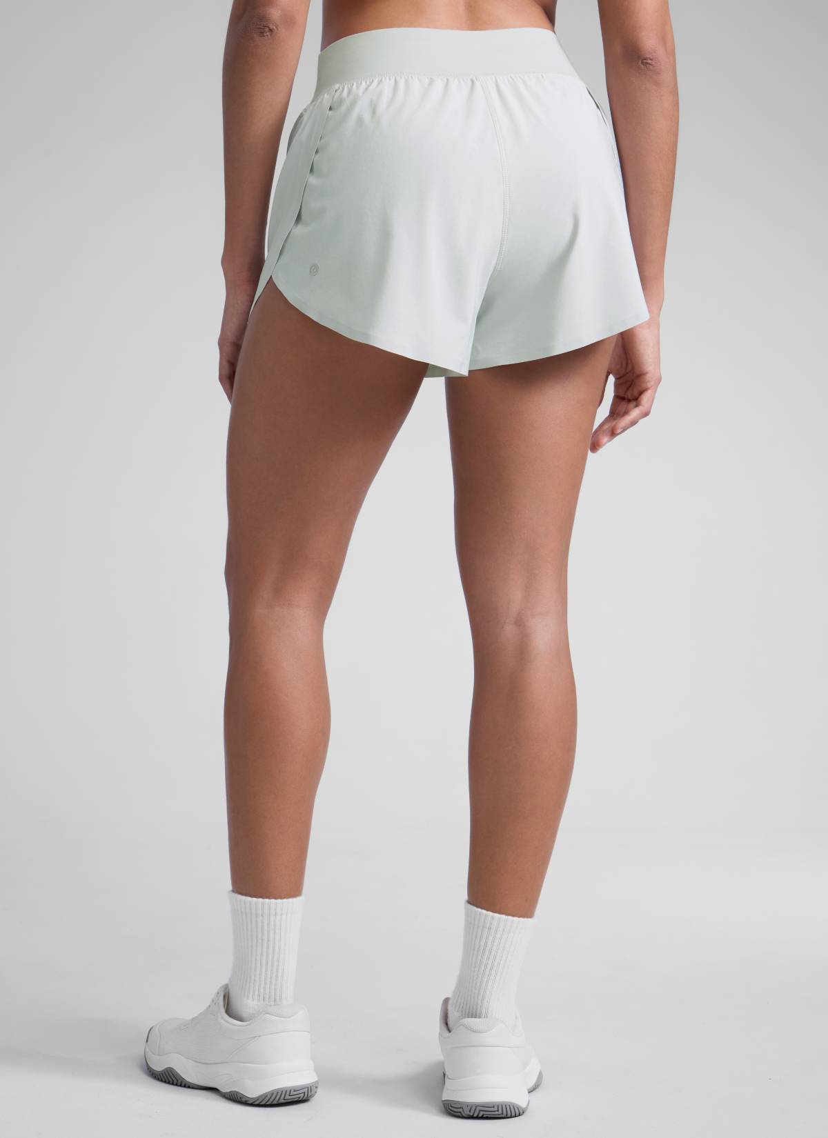 CRZ YOGA Women's Running High Rise Mesh Lined Shorts 3'' Workout Short Ocean Air
