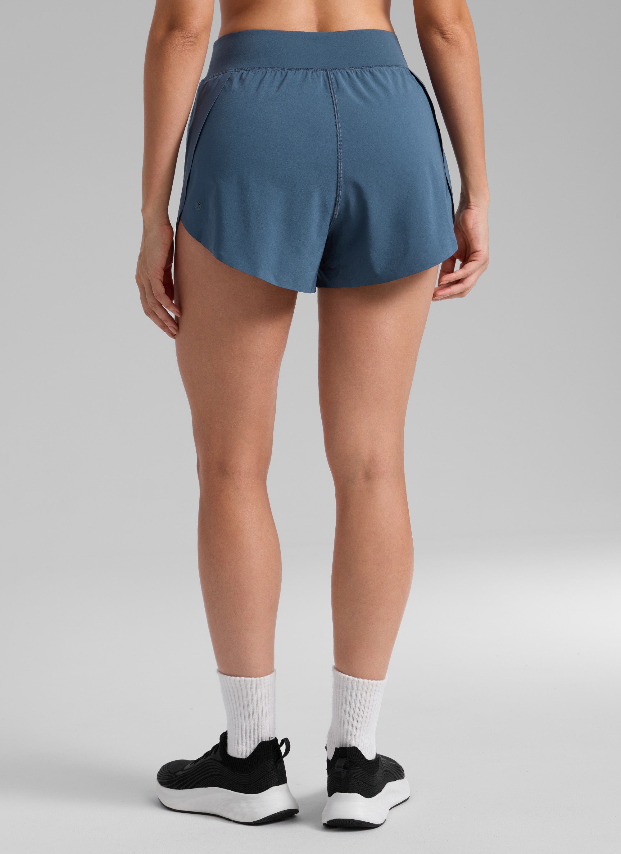 CRZ YOGA Women's Running High Rise Mesh Lined Shorts 3'' Workout Short Stelindigo