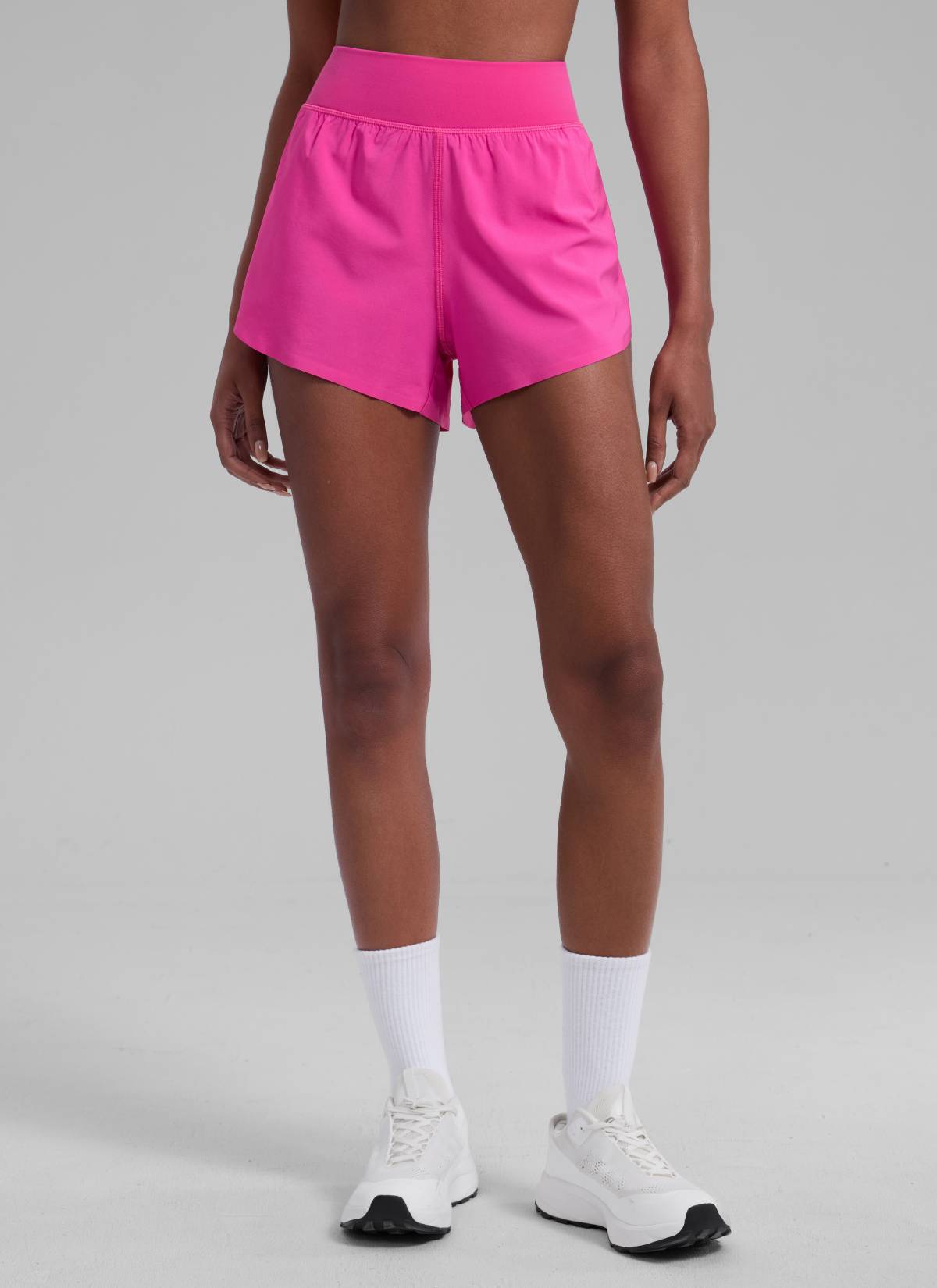 CRZ YOGA Women's Running High Rise Mesh Lined Shorts 3'' Workout Short Hibiscus Purple