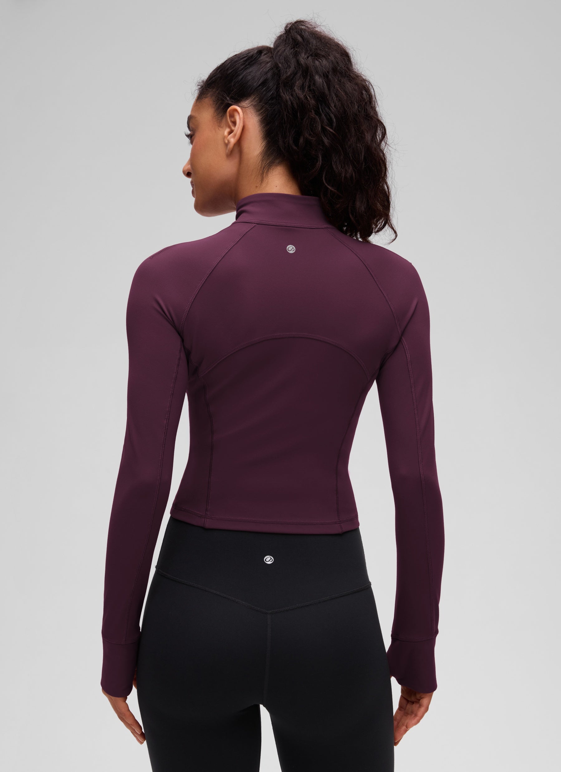 CRZ YOGA Women's Yoga Slim Fit Tops Butterluxe Half-Zip Long Sleeve Deep Purple